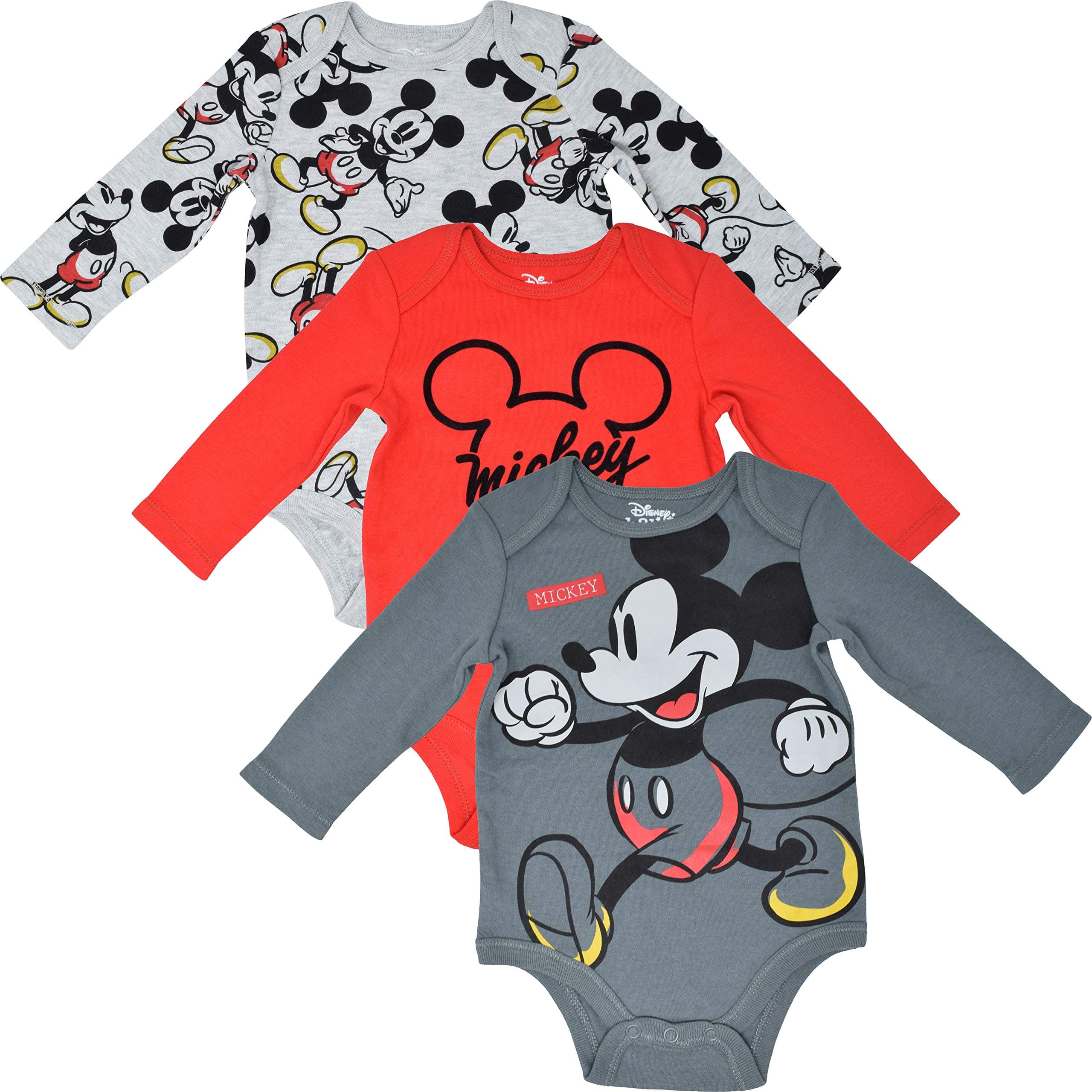 DisneyMickey Mouse Baby Boys 3 Pack Bodysuits