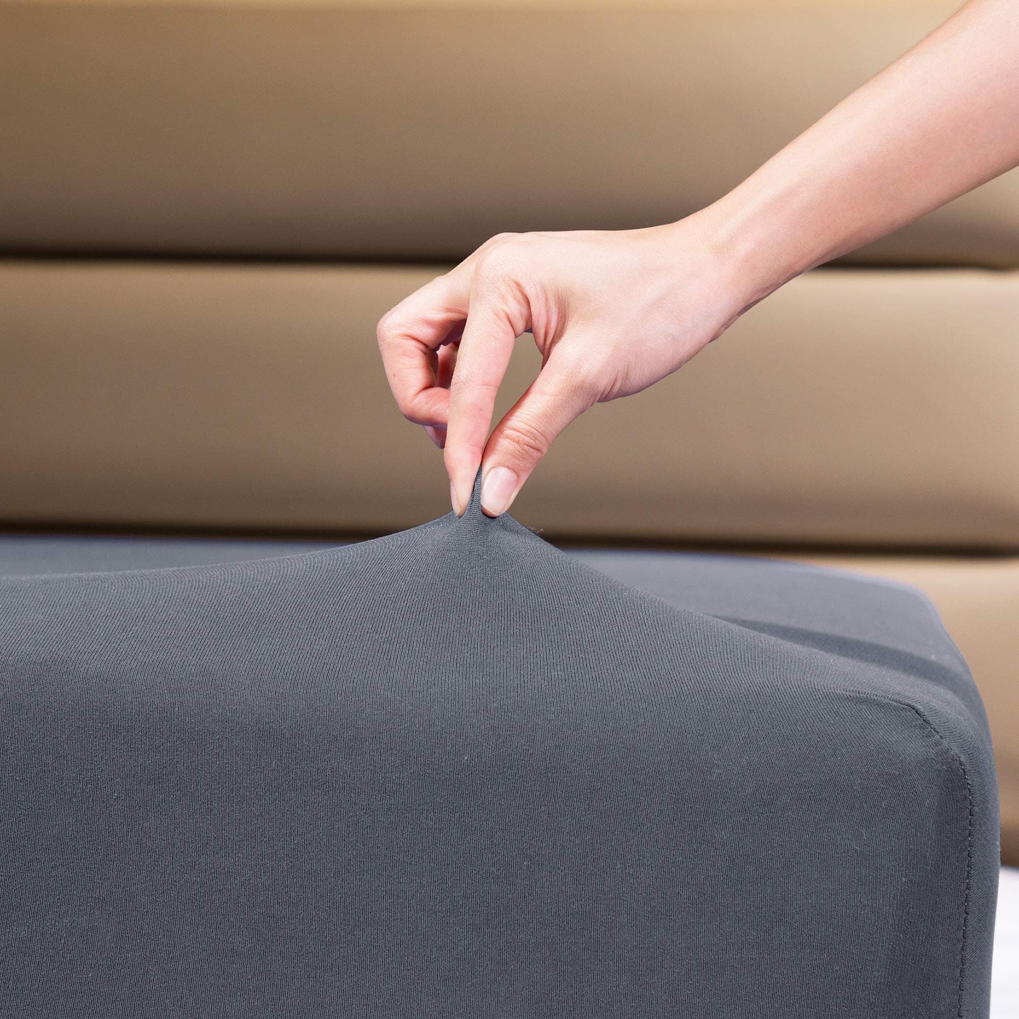 Fitted Sheet- COSMOPLUS Full Fitted Sheet Only（No Flat Sheet or Pillow Shams）,4 Way Stretch Micro-Knit,Snug Fit,Wrinkle Free,for Standard Mattress and Air Bed Mattress from 8” Up to 14”,Gray