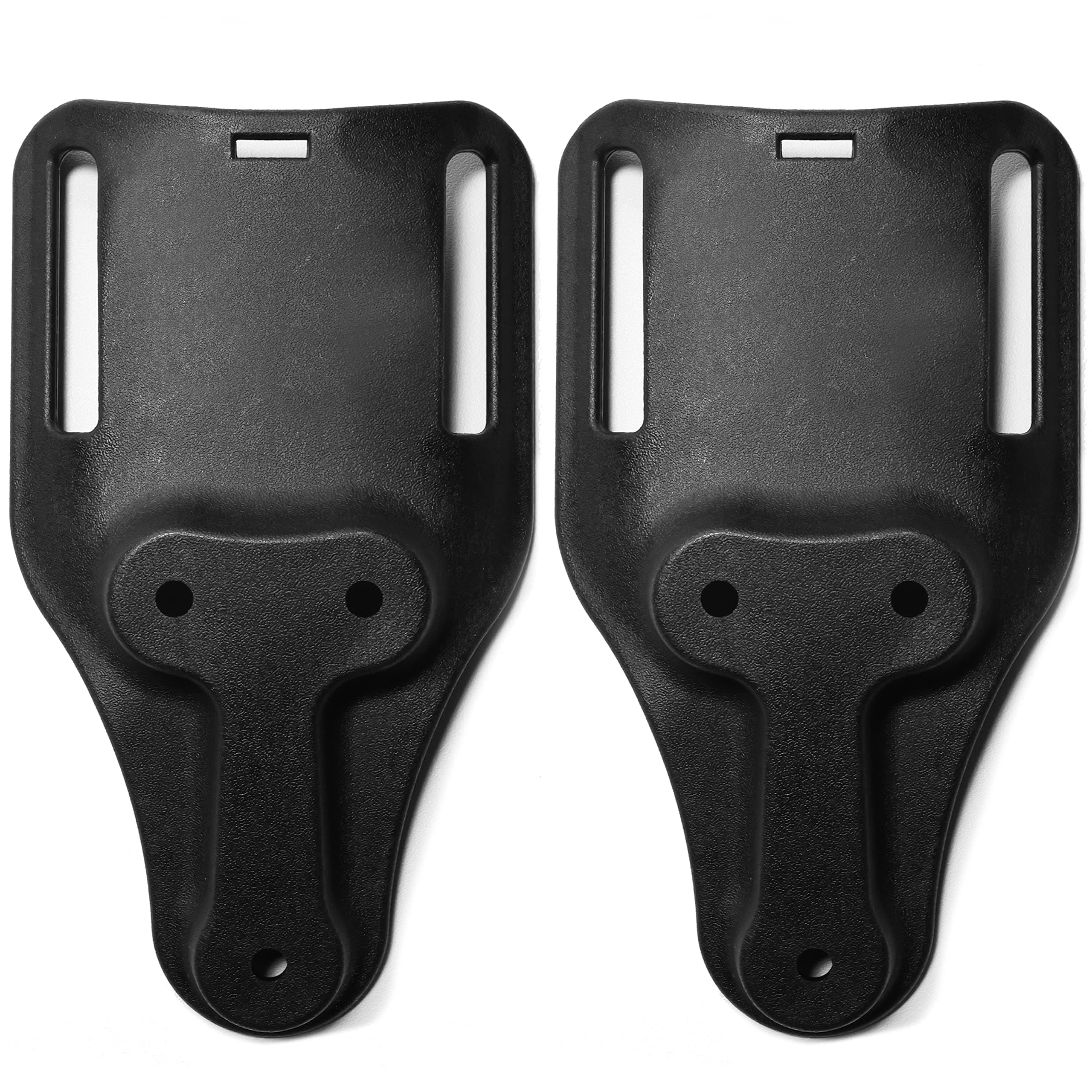 Mid Ride CUBL,Holstopia Mid-Ride Universal Belt Loop Adapter Fits 3-Hole Patterned Hoster,with 2" Belt Slot,BLK,2-Pack Black