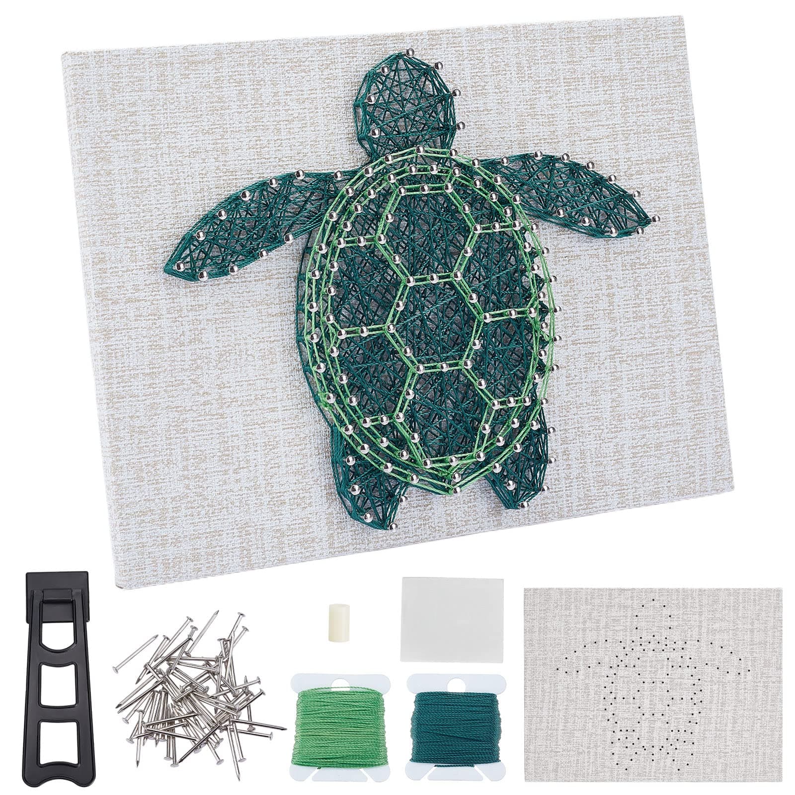 WEBEEDY 3D String Art Kit for Adults Beginners, DIY Sea Turtle String Craft Kit, Include All Necessary Accessories and Frame, Home Wall Poke Art Christmas Holiday Mother's Day Unique Decor Gift