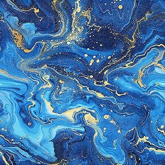 10PCS 12x12 Inch Blue Marble Swirl Peel and Stick Floor Tiles Removable Self Adhesive Vinyl Flooring Stickers with Gold Texture for Bathroom Kitchen Wall Decor