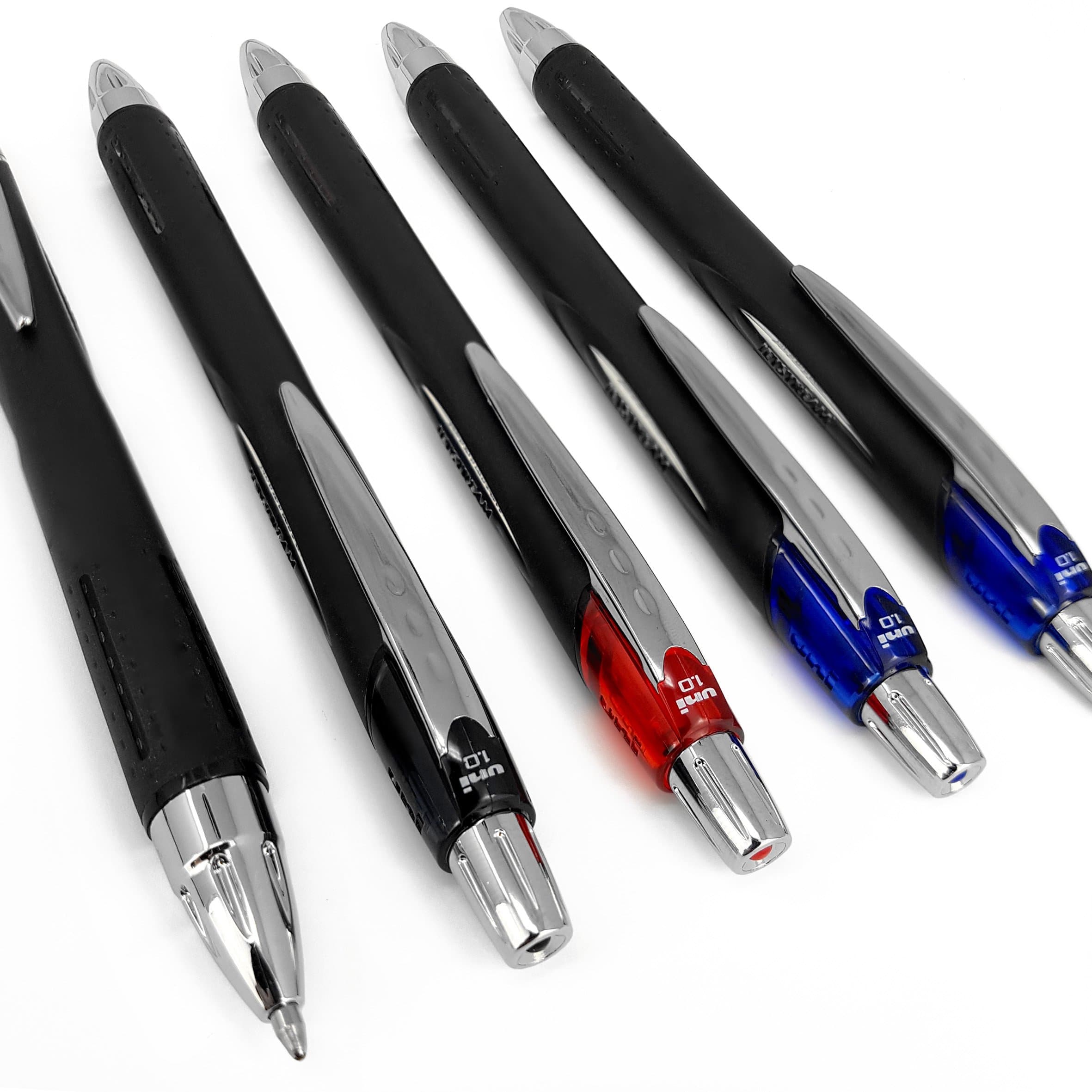 Jetstream SXN-210-1.0mm Retractable Rollerball Pen - Pack of 5 - [2 Black, 2 Blue, 1 Red]