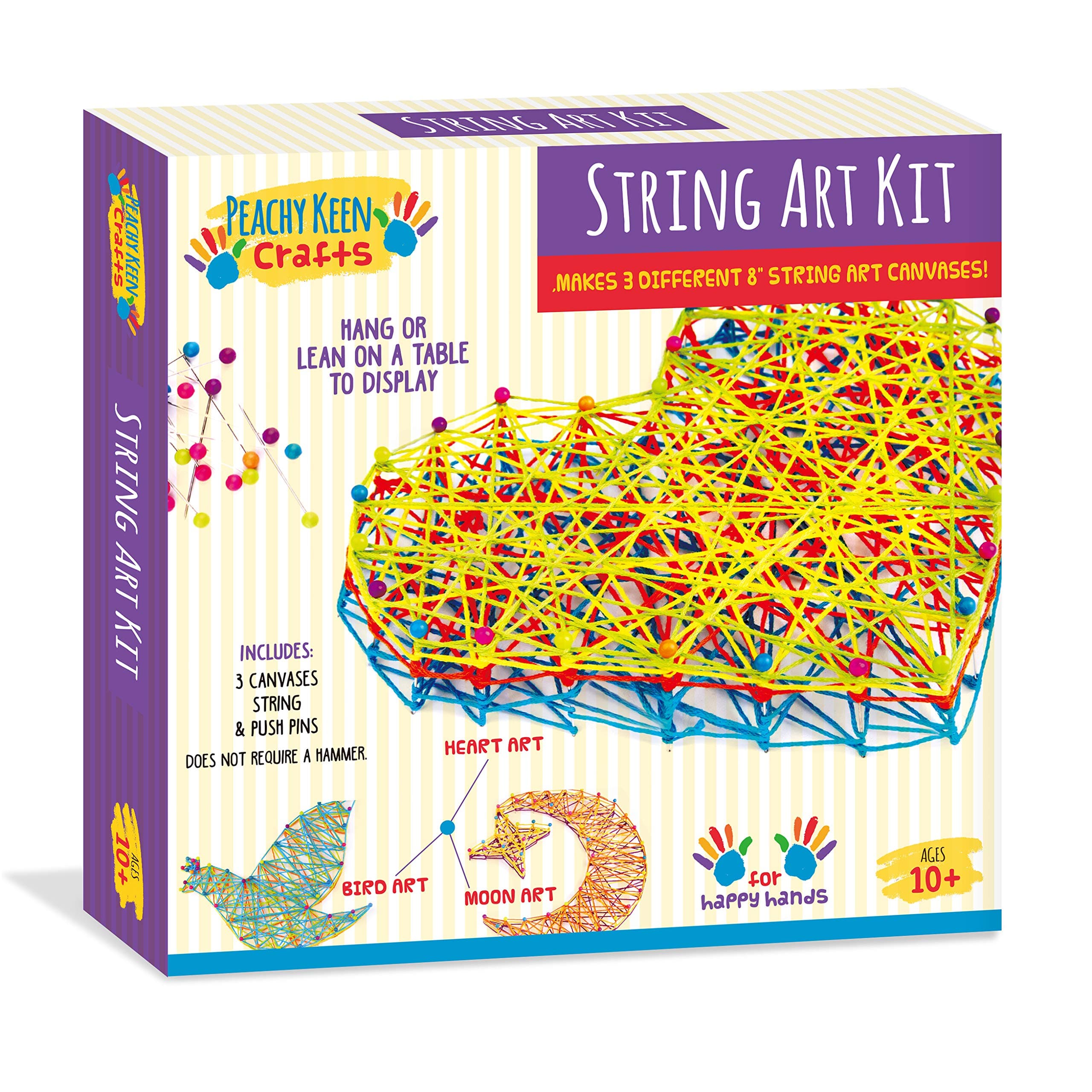 String Art Kit - Makes 3 Different Canvases - Craft Kit for Tweens