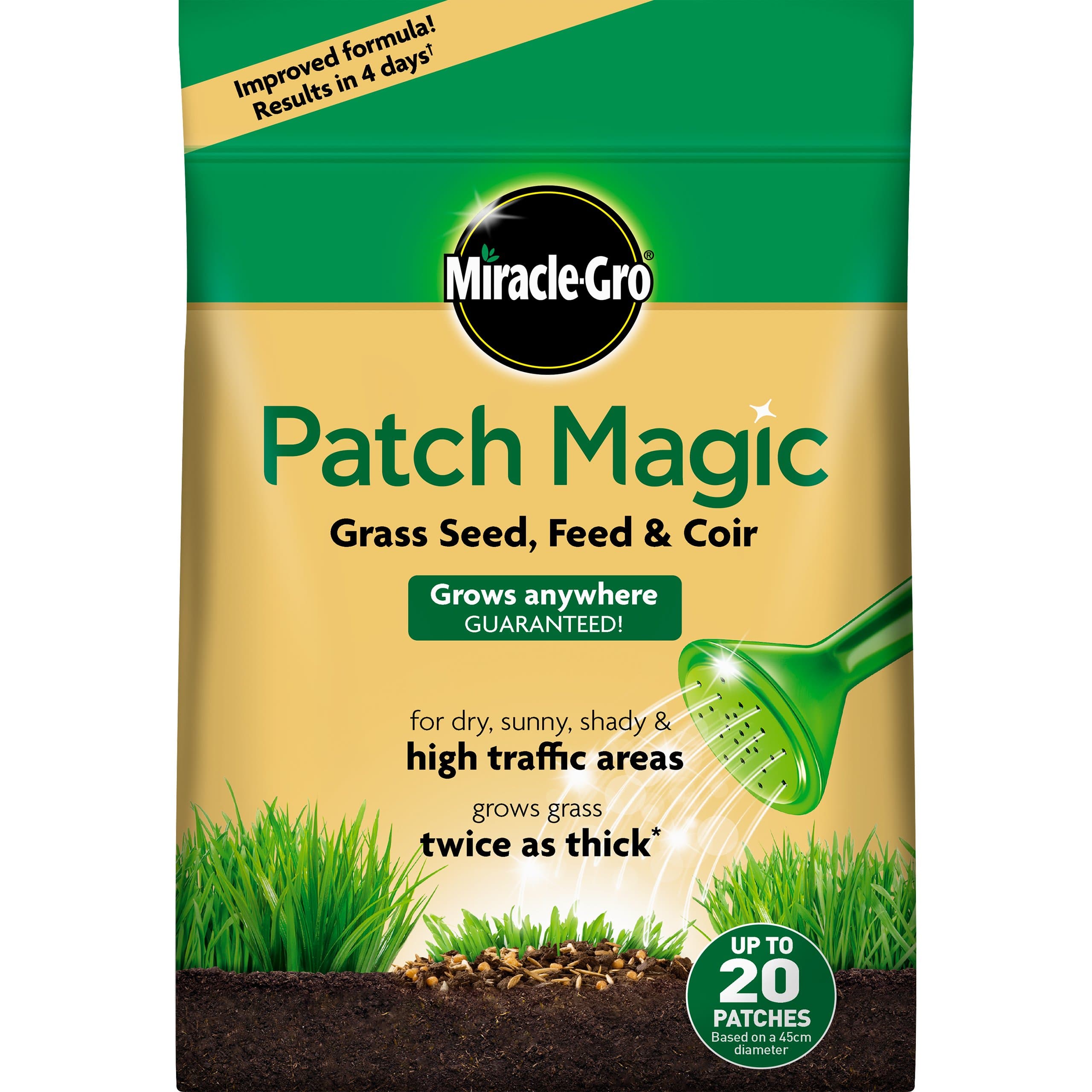 Miracle-GroPatch Magic Grass Seed, Feed and Coir 20 Patches 1.5 kg Pouch