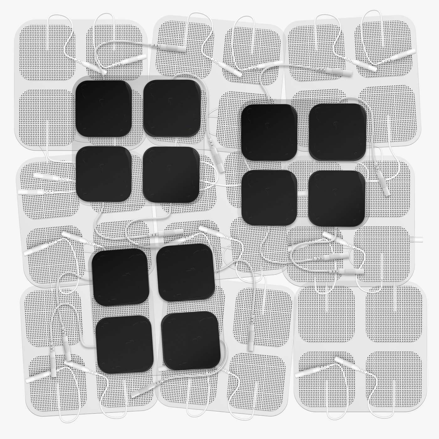 2" Square TENS Unit Electrodes, 48-Pack Electro Pads for TENS Therapy - Universally Compatible with Most TENS Machine Models - 48-Piece Value Pack - Self-Adhering, Reusable and Premium Quality