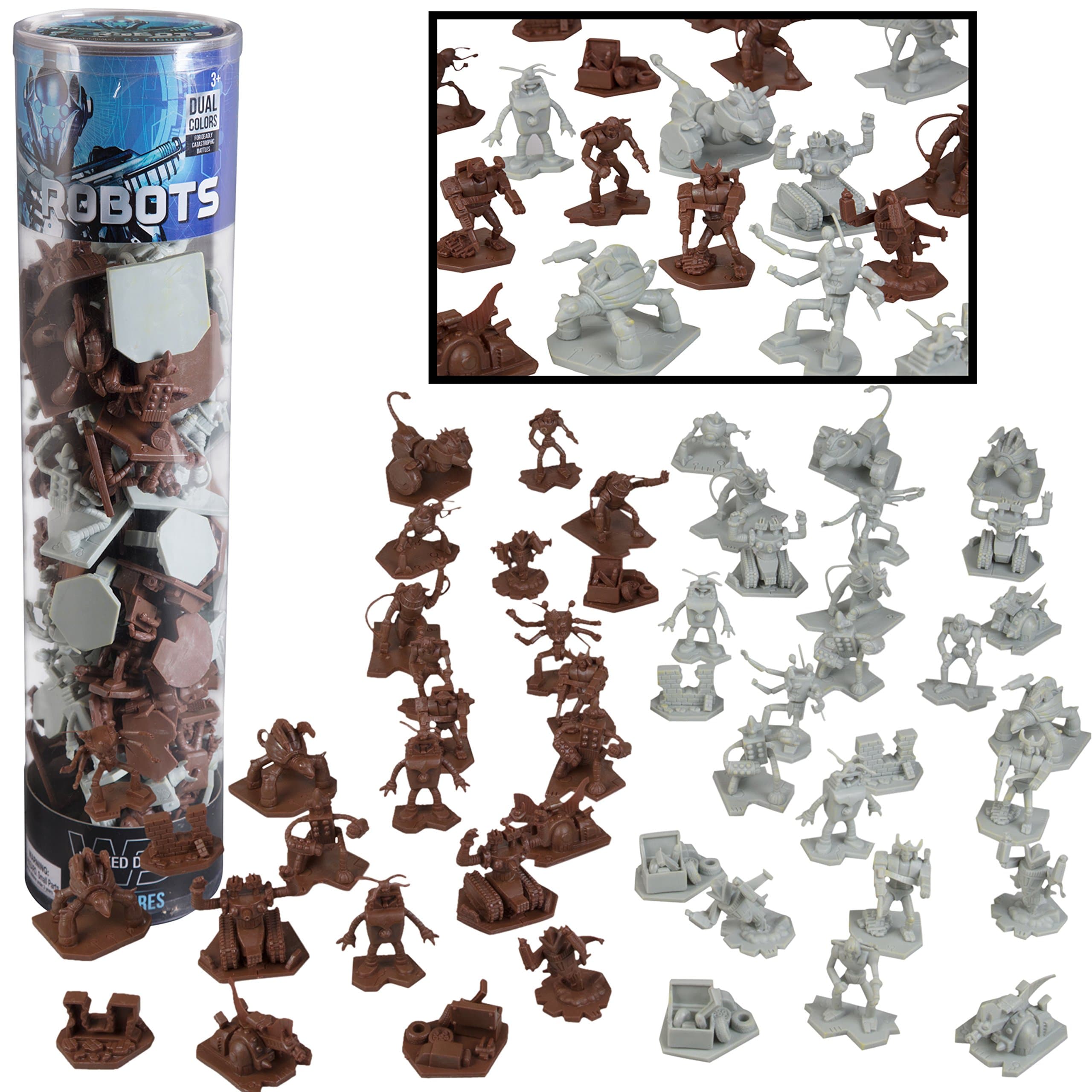 Robot Fantasy Sci-fi Action Figures- Includes 52 Futuristic Space Battle Toys w 14 Unique Characters- Great for Role Playing Games, Shadowrun & More, Great Gift Set for Collectors & Sci-fi Lovers