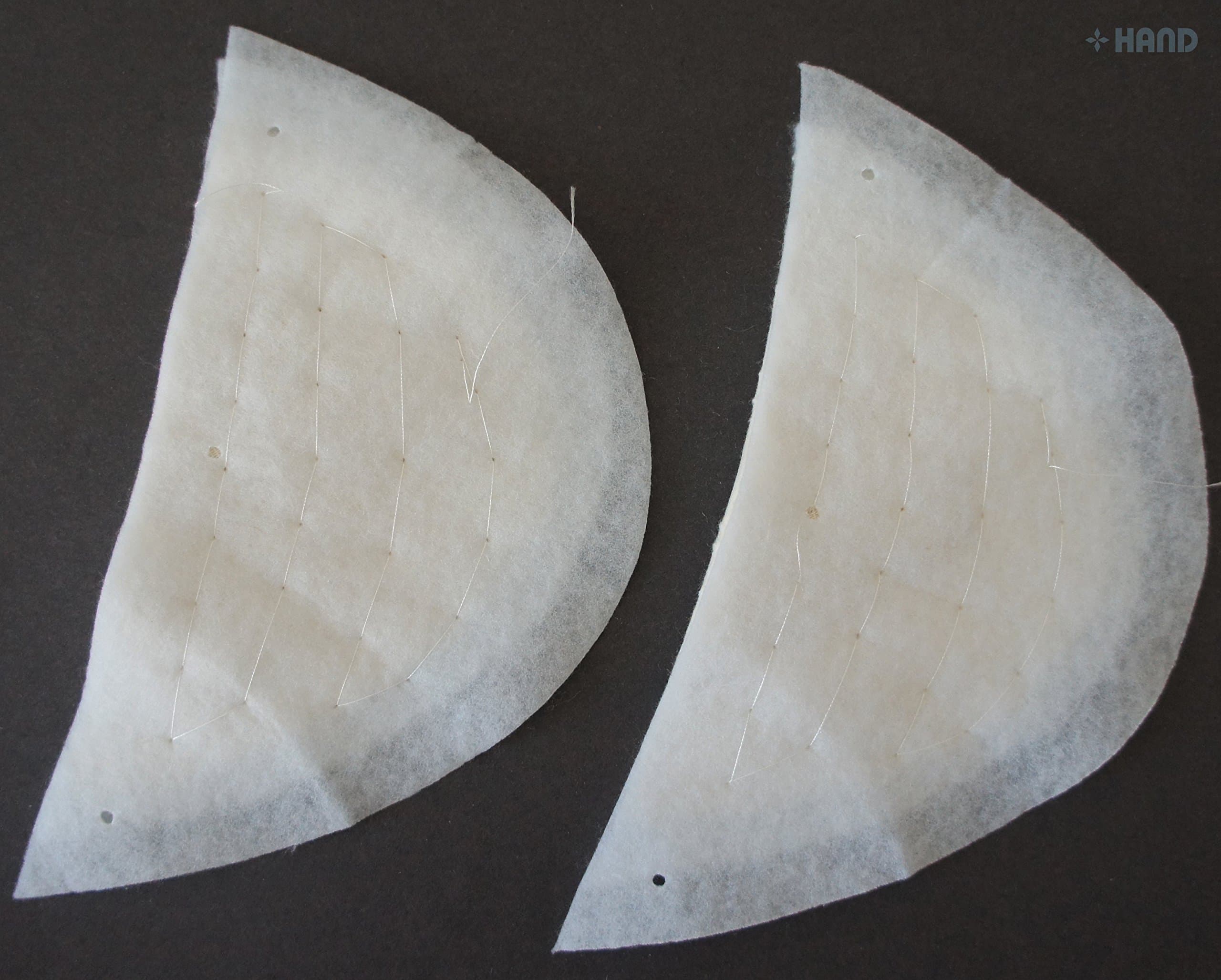 HAND ® NO.001 White Premium Thin Canvas 13mm Thickness Lined Shoulder Pads Tailor, Students x 2 Pairs