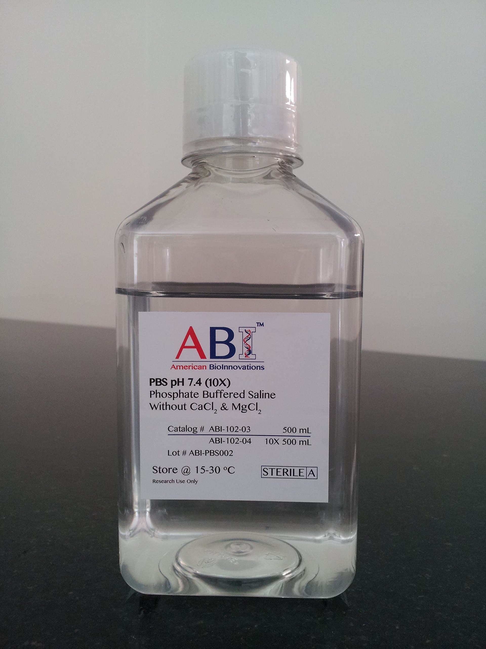 Phosphate Buffered Saline, PBS (10X Concentrated), Sterile, pH 7.4, 500 mL