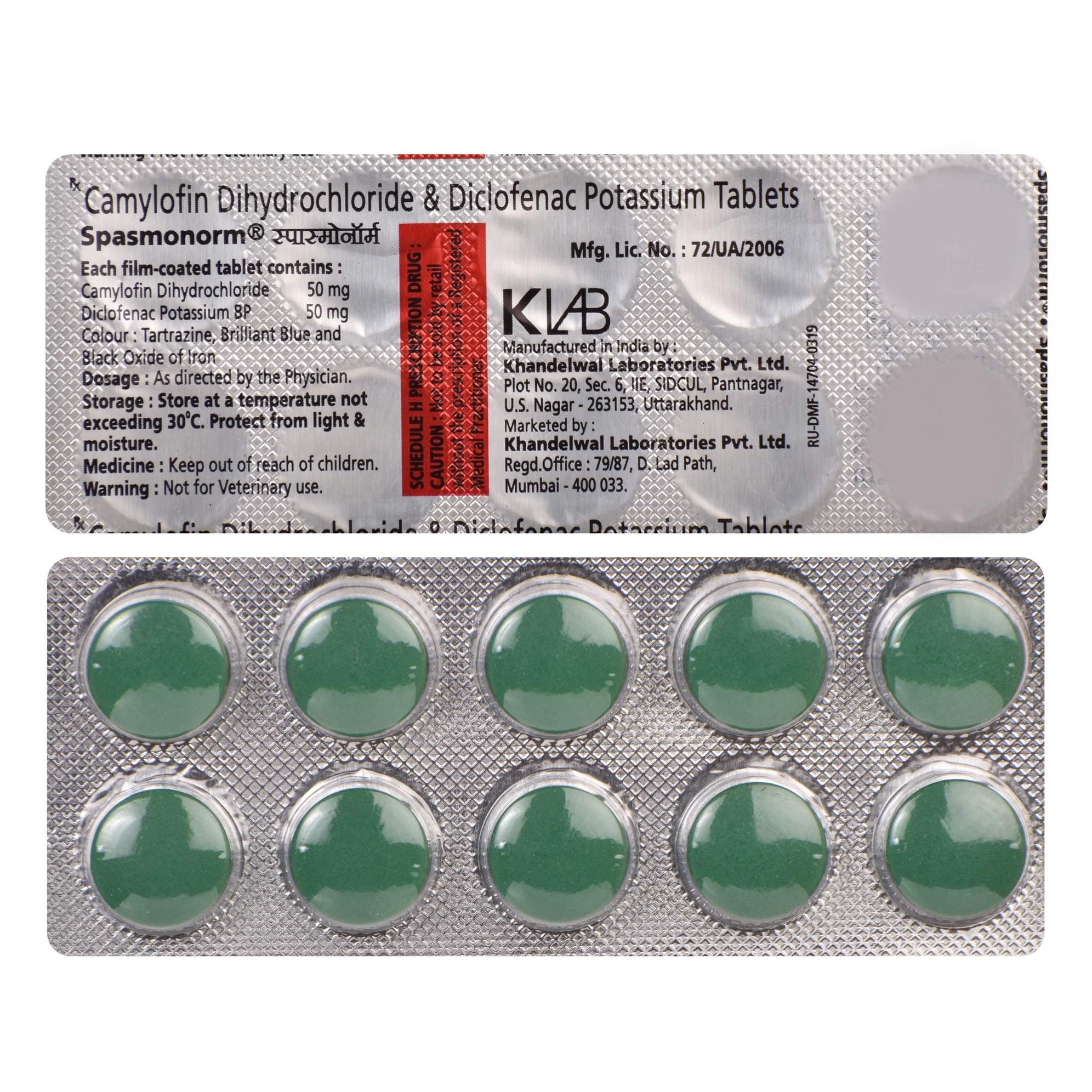 Spasmonorm - Strip of 10 Tablets