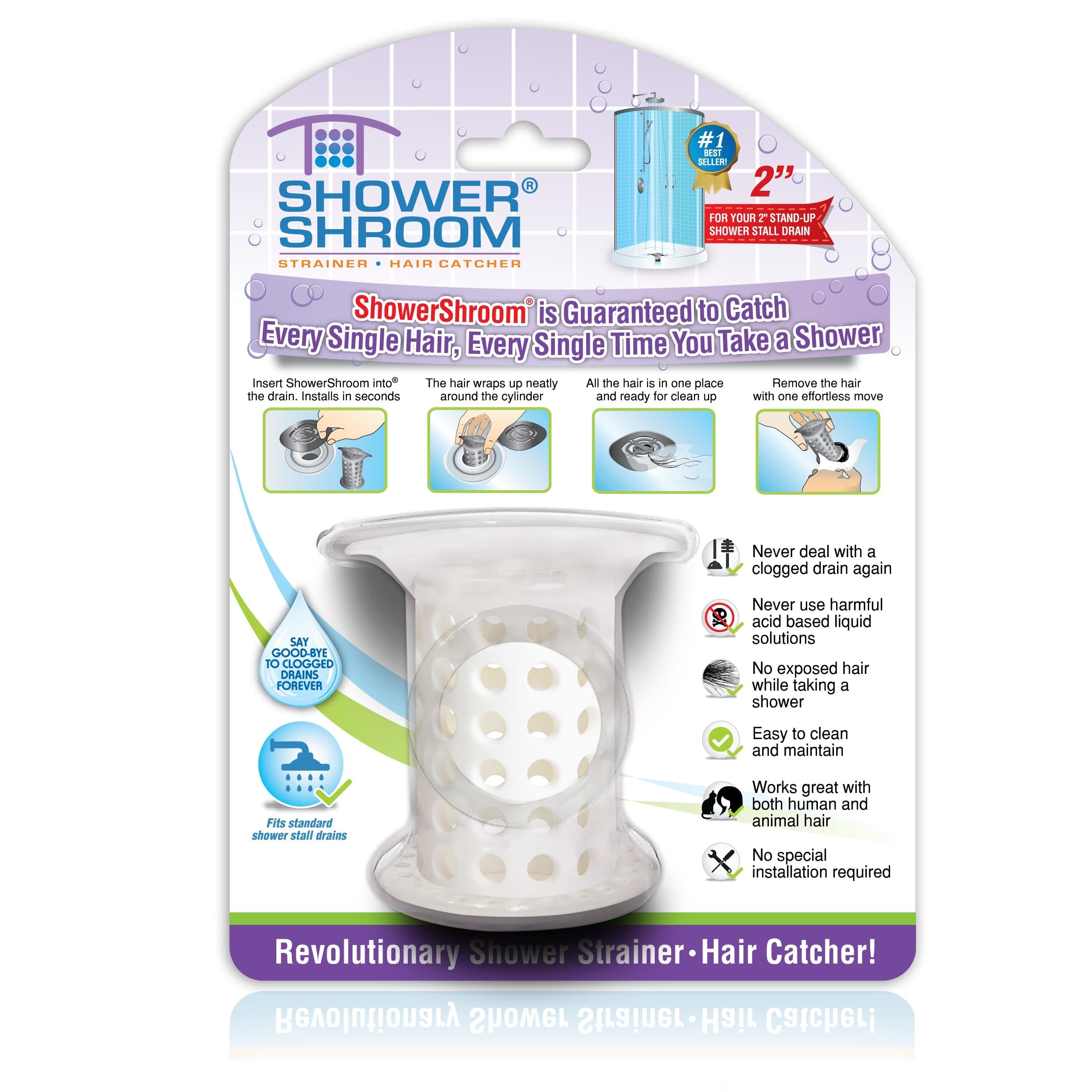 ShowerShroom Clean White, One Size