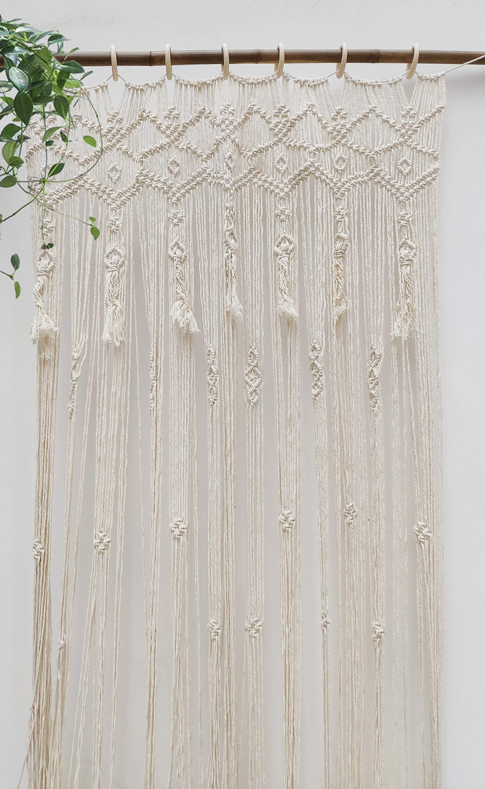 RISEONLarge 37" W x 82" L Handmade Macrame Wedding Backdrop, Macrame Wedding Arch Arbor, Macrame Wall Hanging,Macrame Door Hanging,Room Divider,Macrame Curtains,Window Curtain Boho Wall Art