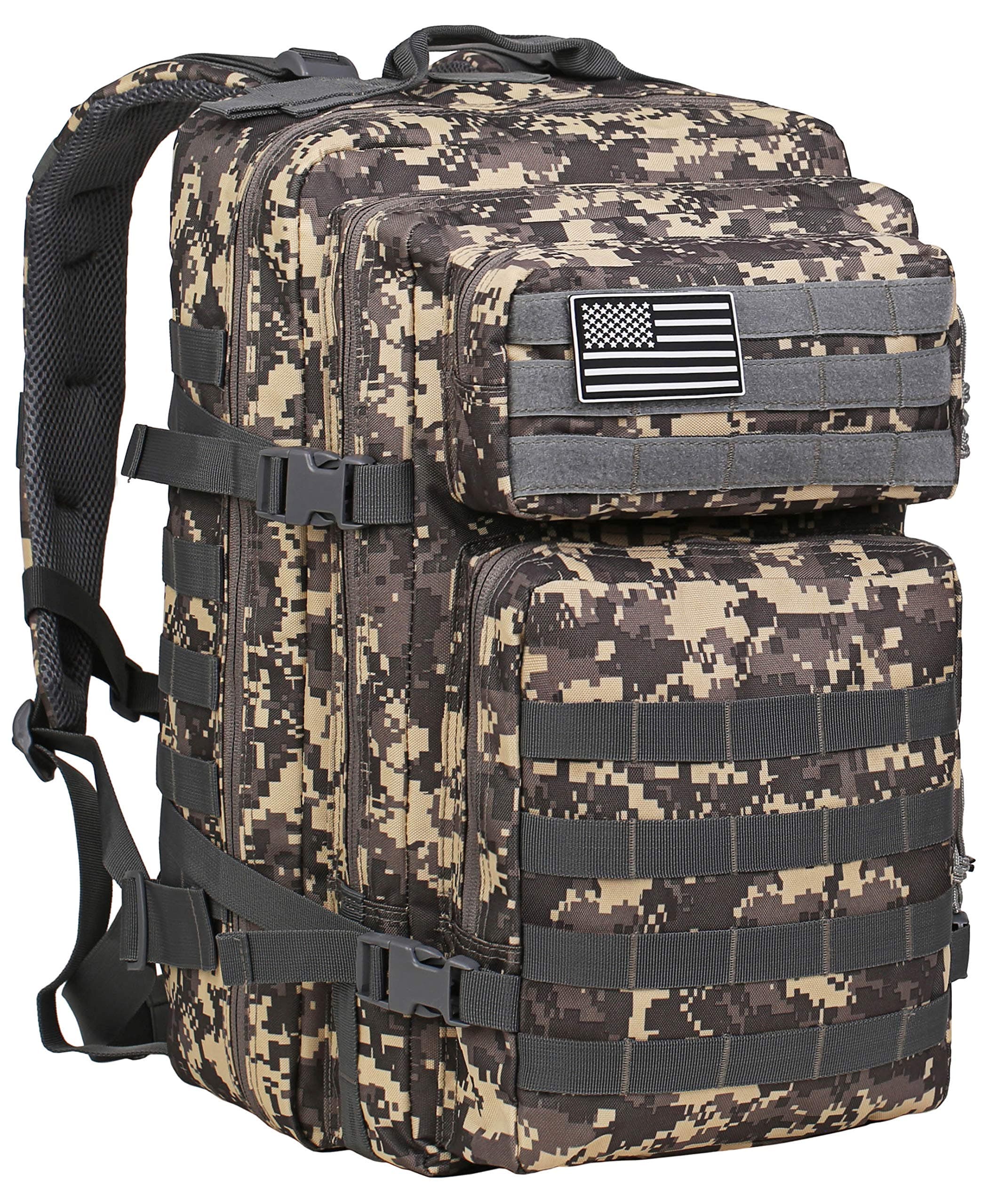 Luckin Packin Tactical Backpack,Military Backpack,Molle Bag Rucksack Pack,45 Liter Large ACU
