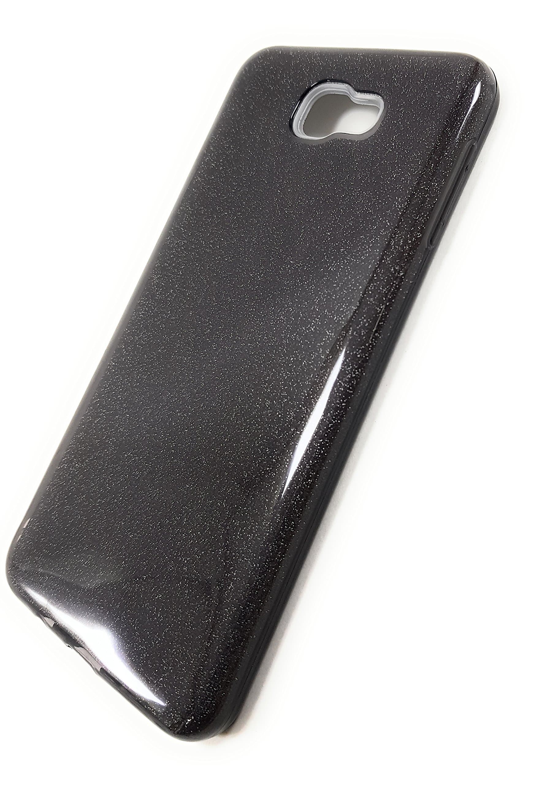 Black SPARKLING Glitter Shine Premium Soft Protective Back Case for Samsung J7 Prime