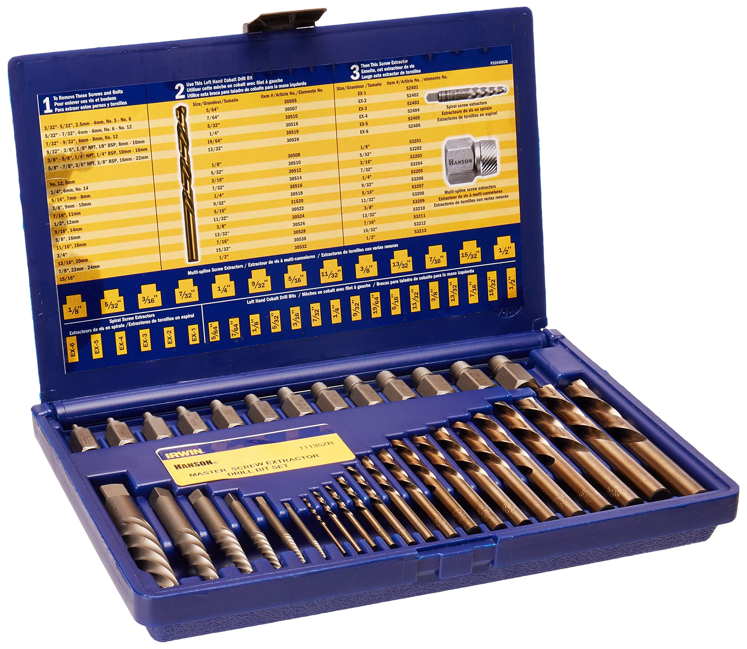 IRWIN HANSON Screw Extractor and Drill Bit Set