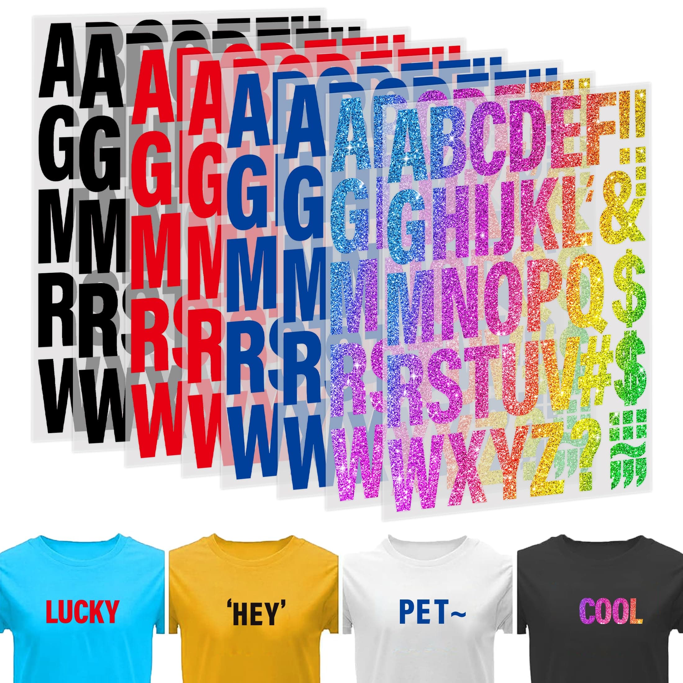 LUHIMO LUTH04LUTH04LUTH04 8 Sheets Iron On Letters for Clothing, 2 Inch Heat Transfer Letter Patches, Iron On Vinyl Alphabet Letters