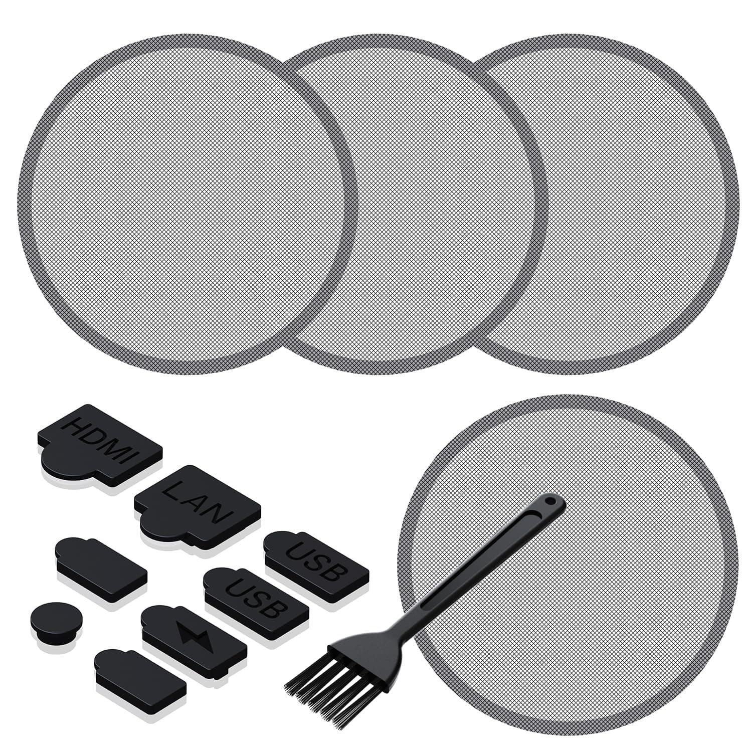 GRAUGEAR PS5 Dust Protector Cover Kit Dust Catcher for PS5 Fan Dust Filter Silicone Dust Plug Set Breathable Ventilation Dustproof Cover Dustproof Plug Anti-dust USB Cap Controller Cap Compatible with PS5 Edition