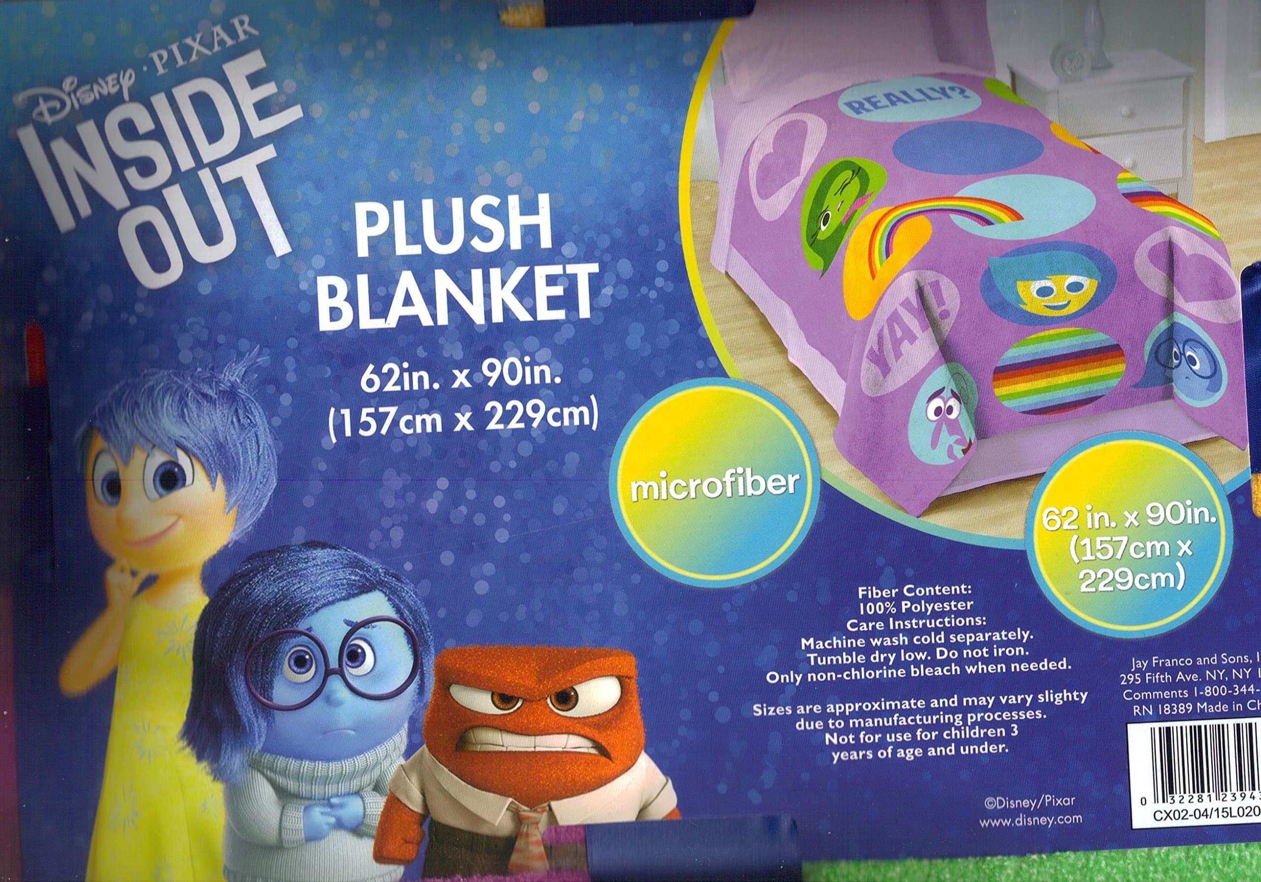 Disney Pixar Inside Out Plush Blanket, 62" x 90"