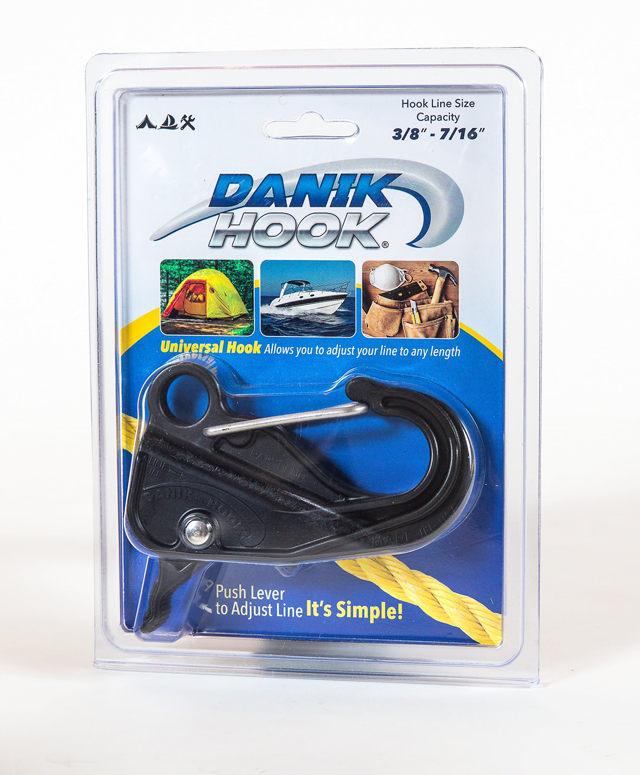 Danik Hook Pack 2 - Easy to Use, Knotless Boat Anchor System Made From Glass Filled Thermo Plastic- Holds 500 Pounds with Quick Release.
