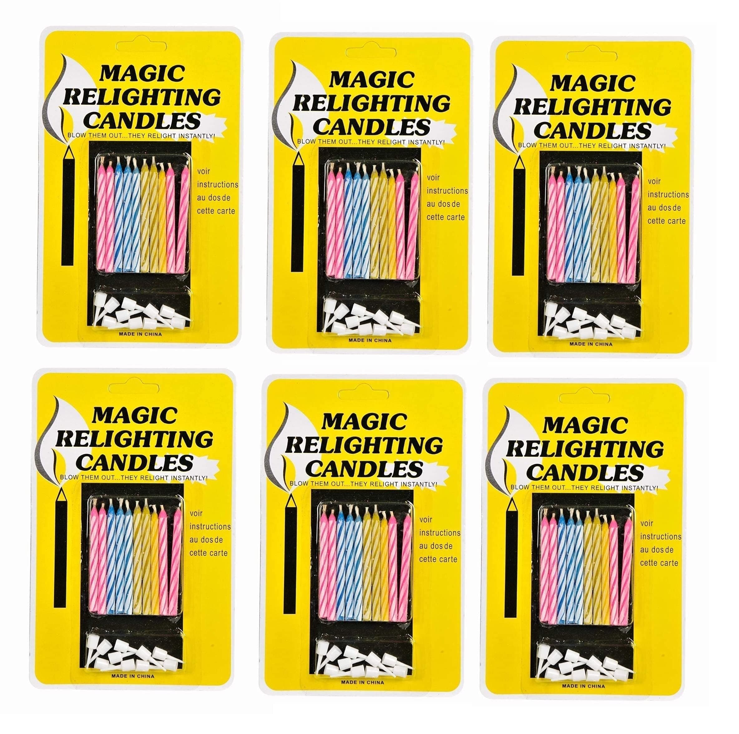 Karic Birthday Party Magic Relighting Candles (Includes 6 Packets of 10 Candles Each)