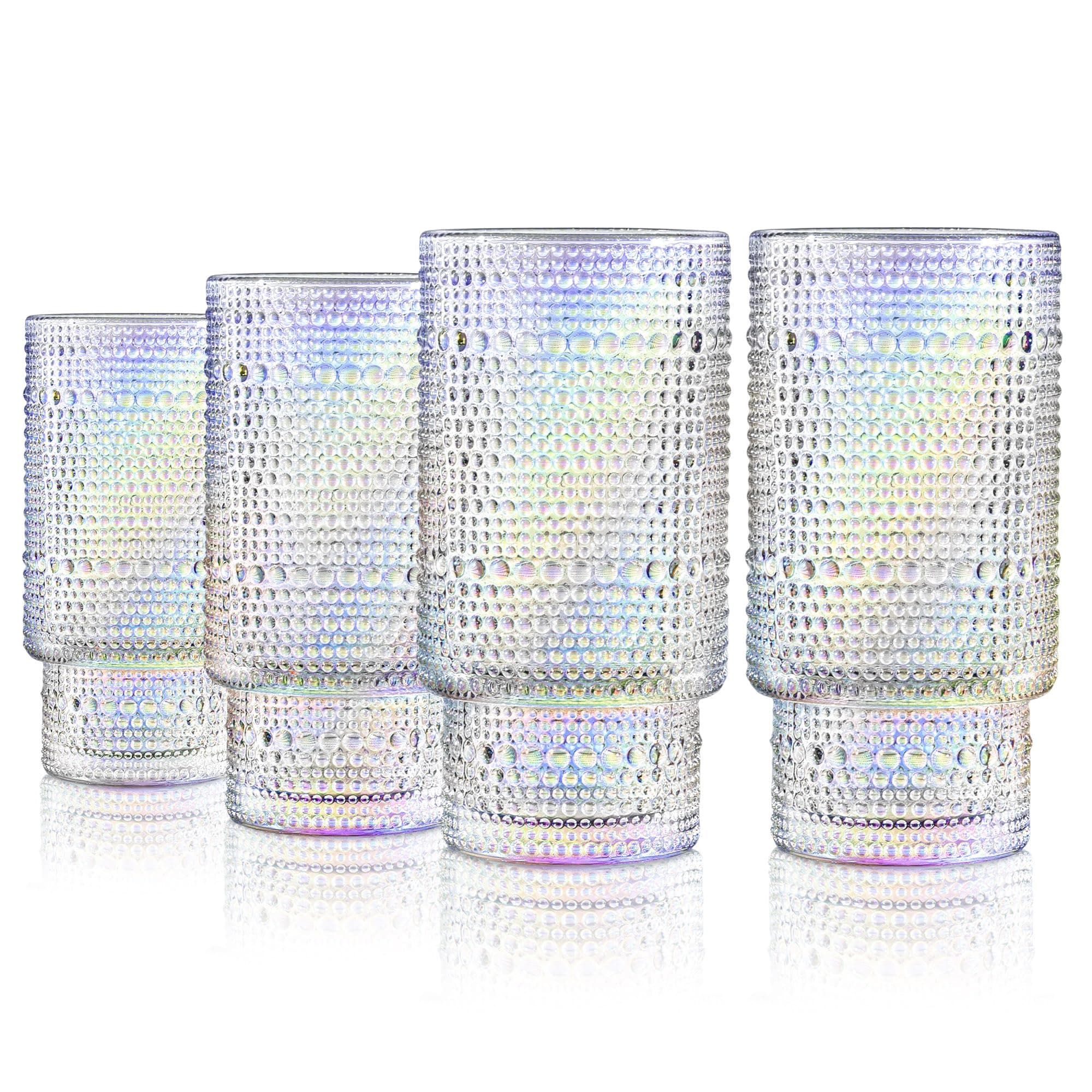 Iridescent Embossed Drinking Glasses