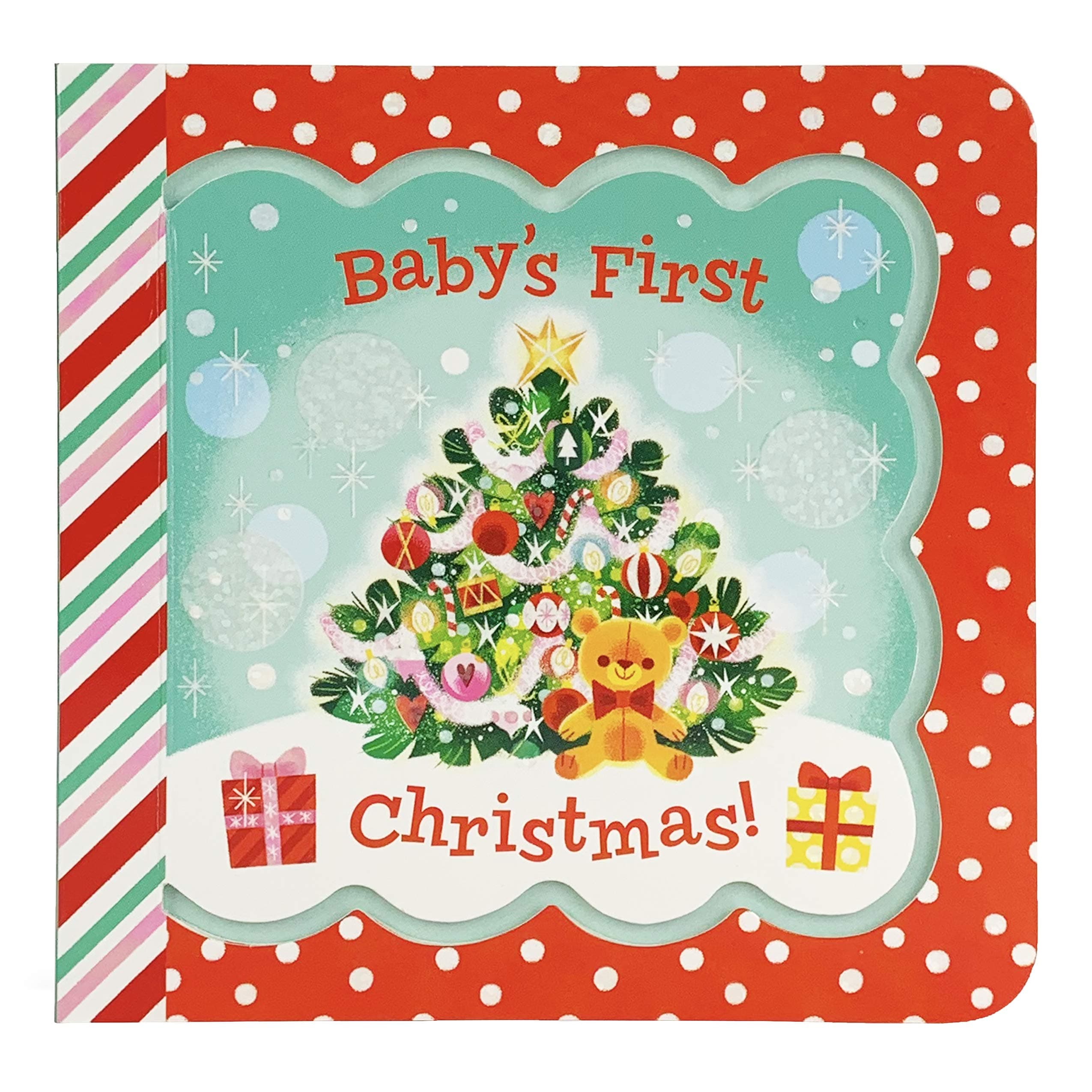 Baby's First Christmas Greeting Card Board Book (Includes Envelope and Foil Sticker) For Newborns, 0-12 Months