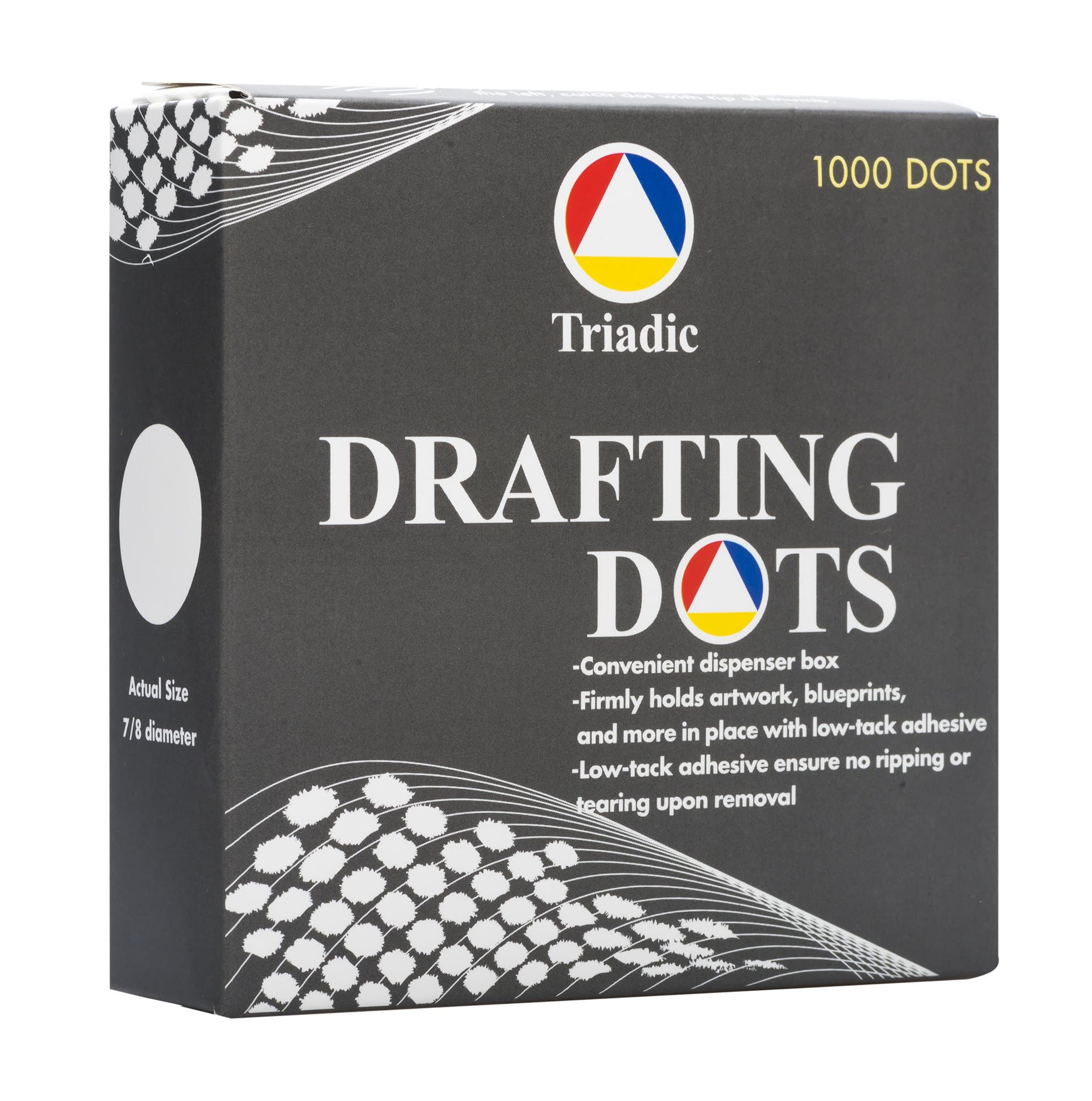 1,000 Triadic Drafting Dots, No Tear, 7/8 Diameter for Artwork, Blueprints, Drafting and More