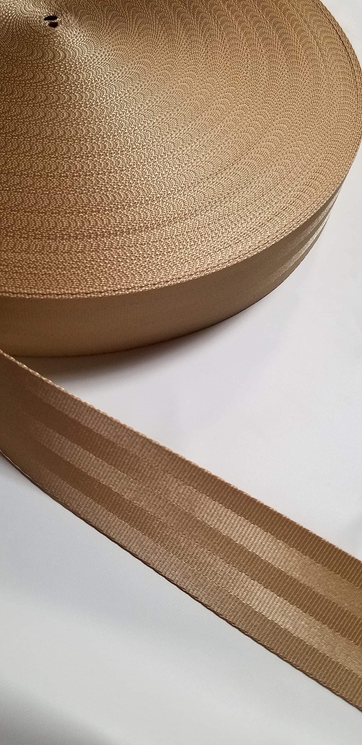 MTP 2" 5cm x 5 Yards Tan Seat-Belt Polyester Webbing Sand Strap Repair 5 Panel 5000 lbs 5 Panel (2" x 5 Yards, Tan)