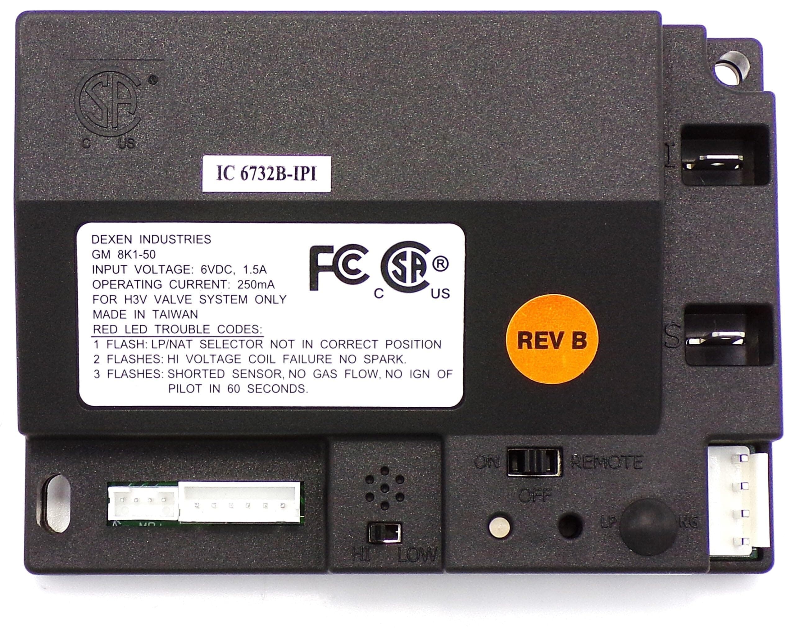 Dexen GM8K-1 IPI Control Module – H3V Valve System – Compatible with Heatilator, Heat N Glo, Quadra-Fire Fireplaces – Replaces 2166-347, 2166-307 – 5-Step Flame Modulation