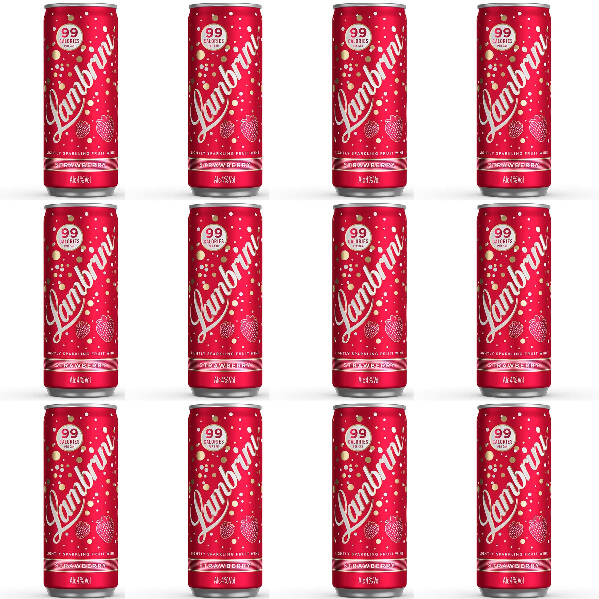 Lambrini Strawberry 250ml Cans, 12 Count