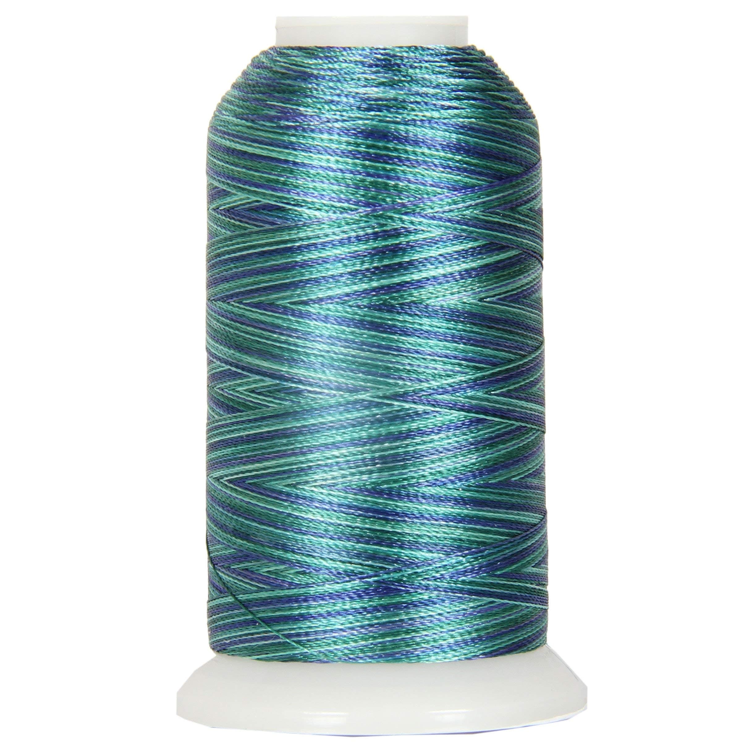 Threadart Variegated Polyester Embroidery Thread - 40wt - 1000m - 25 Colors Available - No. 17 - Teal Ocean