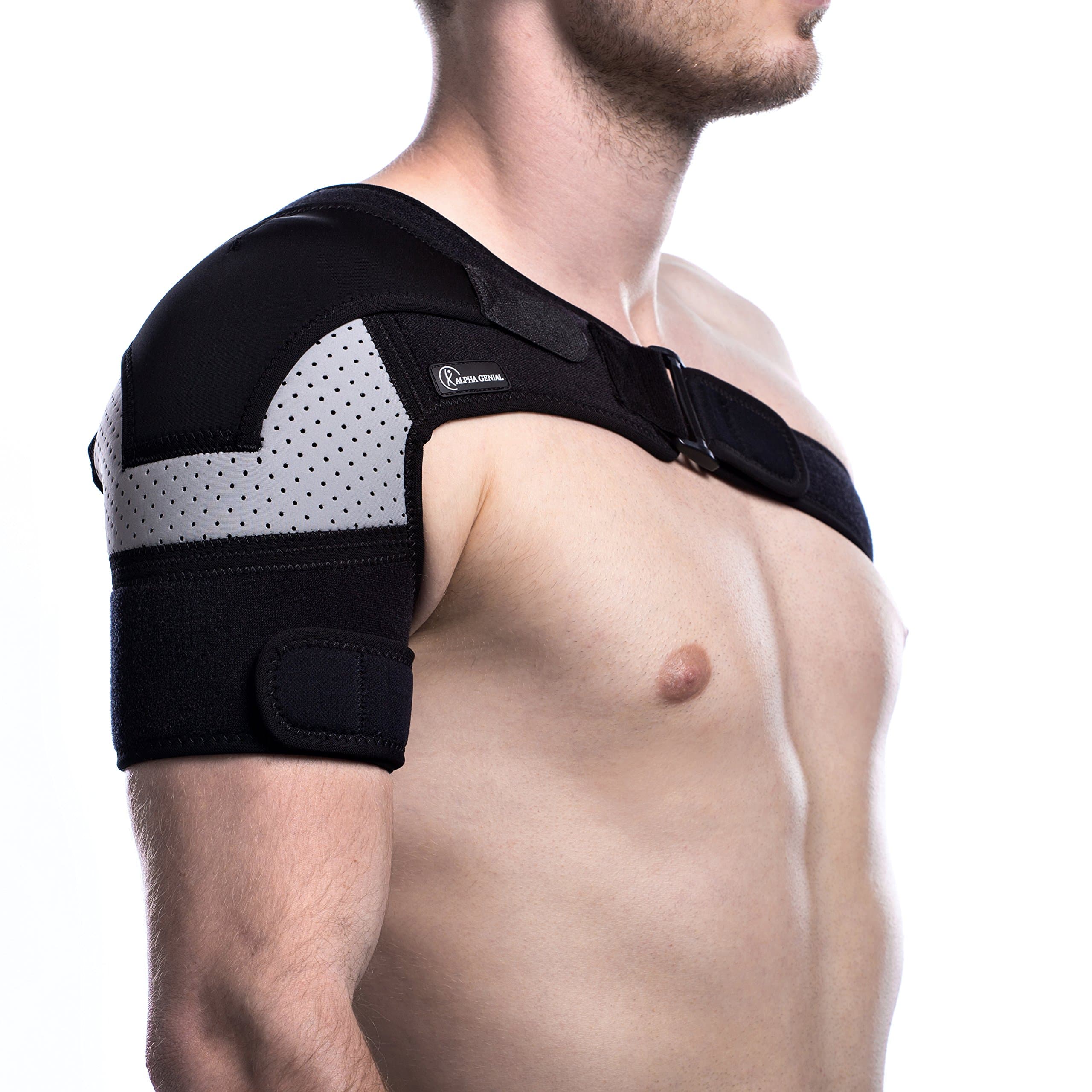 Shoulder Brace - Compression Sleeve for Rotator Cuff Pain Relief, Adjustable Support for Men and Women, Pressure Pad for hot or ice Pack for Shoulder Impingement Syndrome, Tendonitis, Arthritis...
