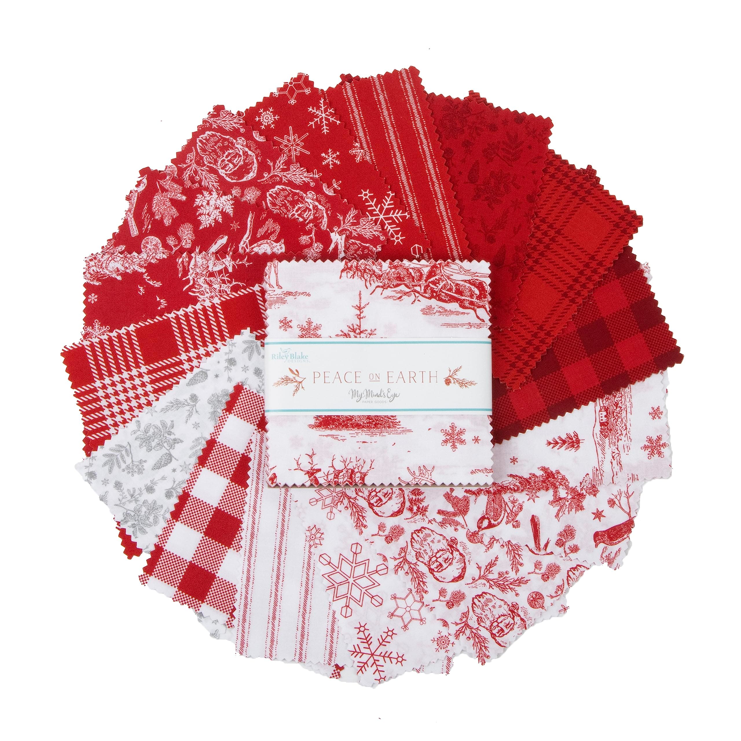 My Mind's Eye Peace on Earth 5" Stacker 42 5-inch Squares Charm Pack Riley Blake Designs 5-13450-42