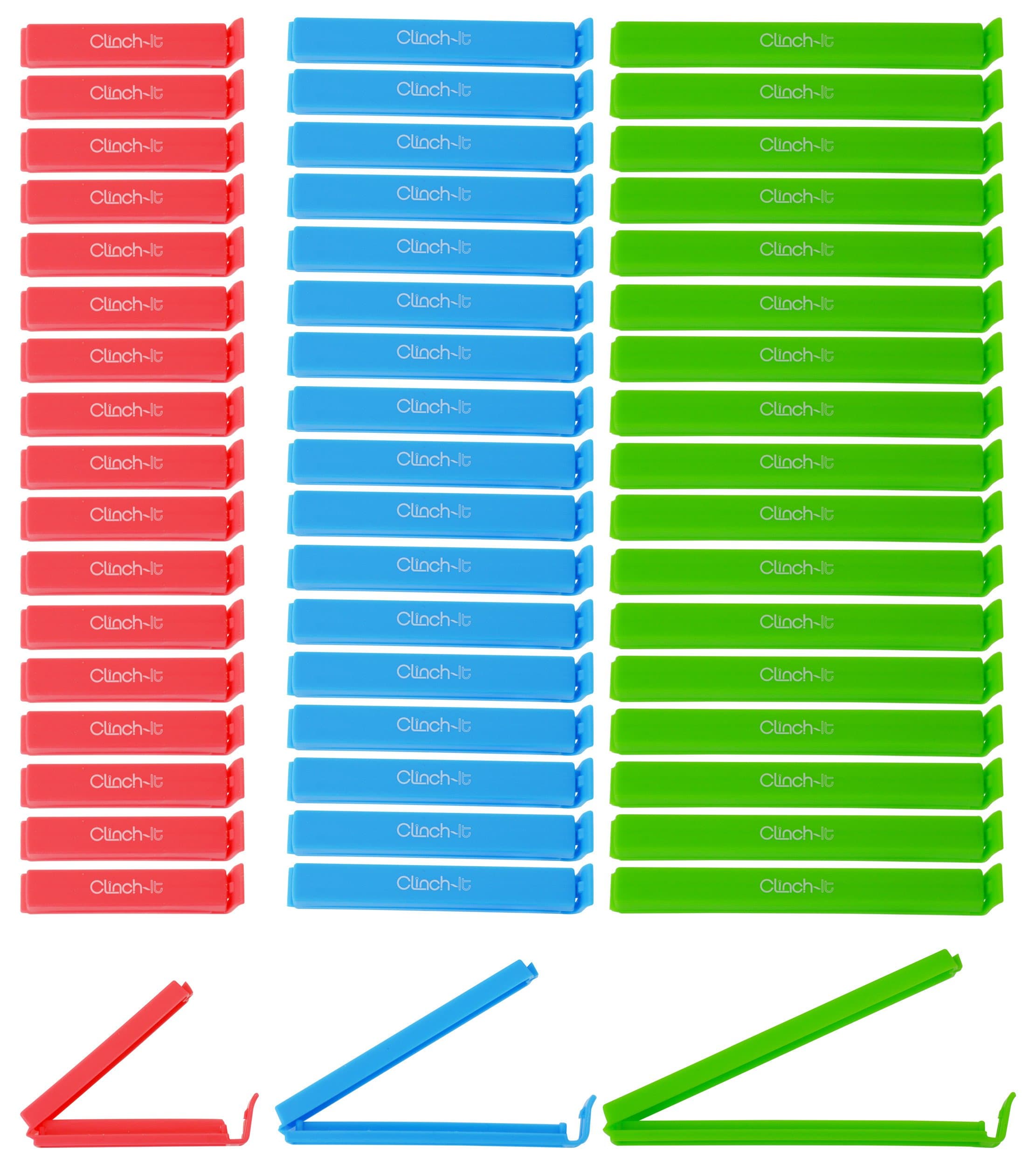 Clinch-It 54 Piece Square Closure Bag Clip, Multi-Colour, 21.59 x 21.59 x 7.82 cm