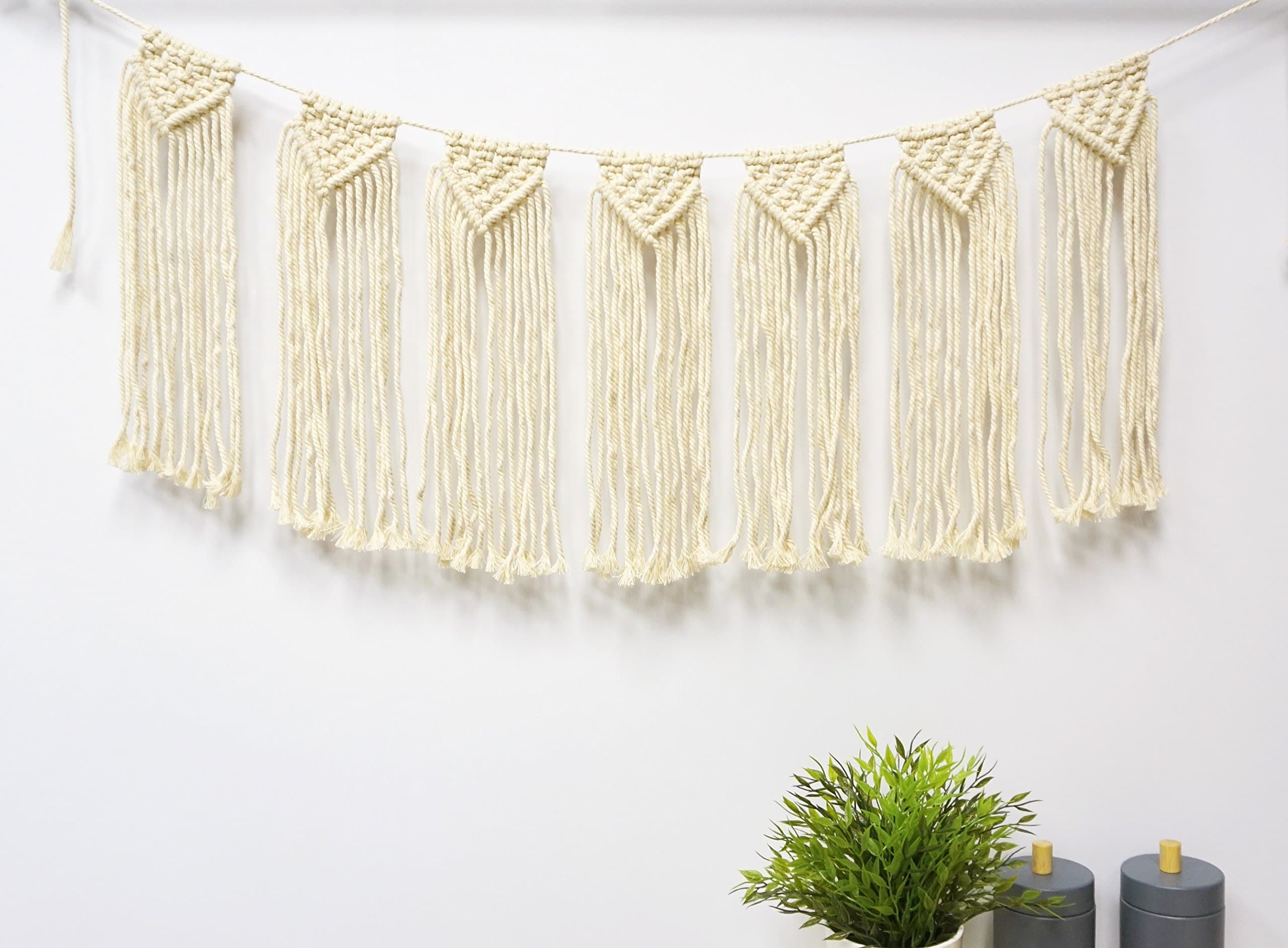EG Decor Macrame Handmade Wall Hanging Decorative Textile Tapestry, Wall Art Banner, 34.5" x 15"