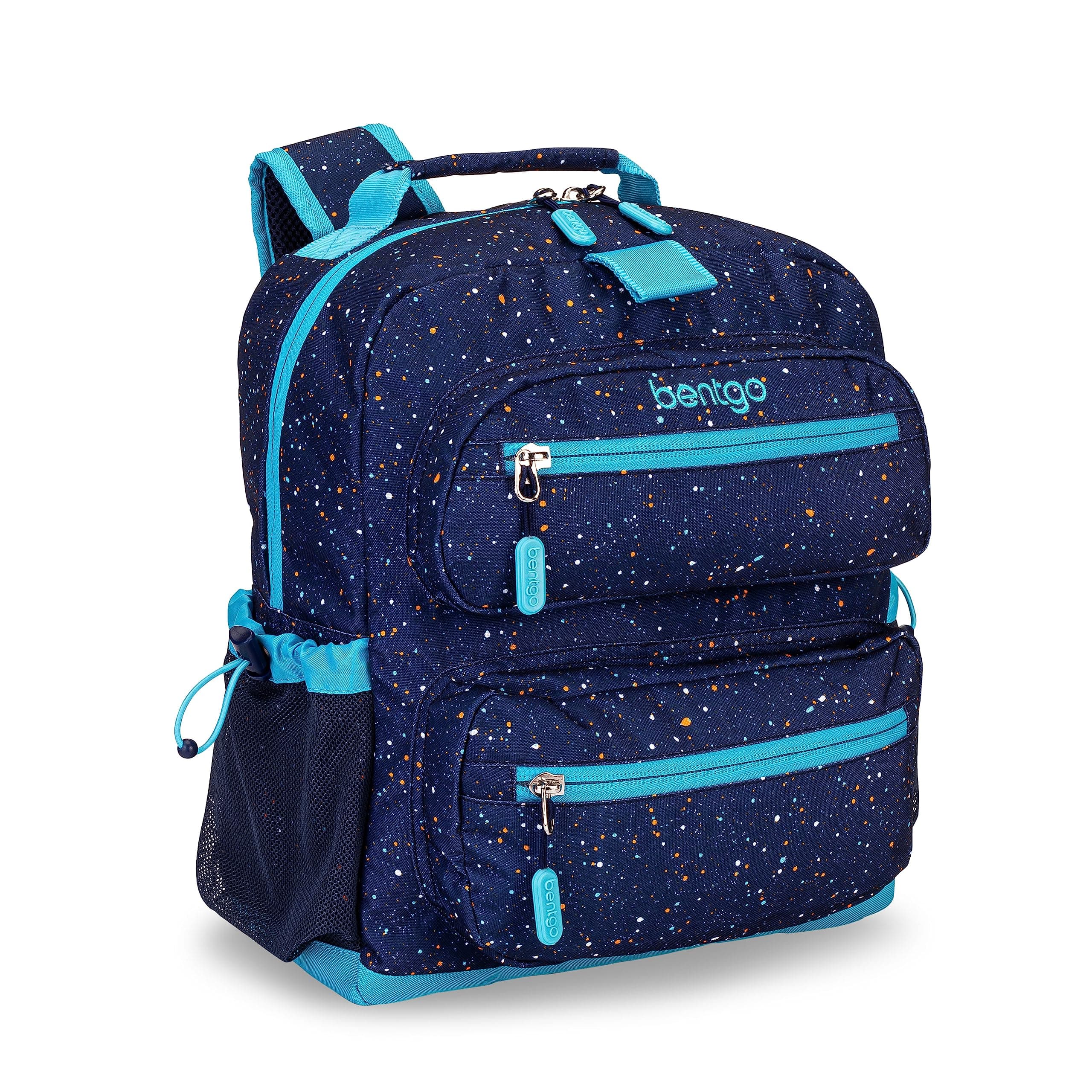 Bentgo Kids Backpack - Confetti Edition Designed Lightweight 14 Backpack for School, Travel & Daycare - Roomy Interior, Durable & Water-Resistant Fabric & Loop for Lunch Bag (Abyss Blue), Confetti