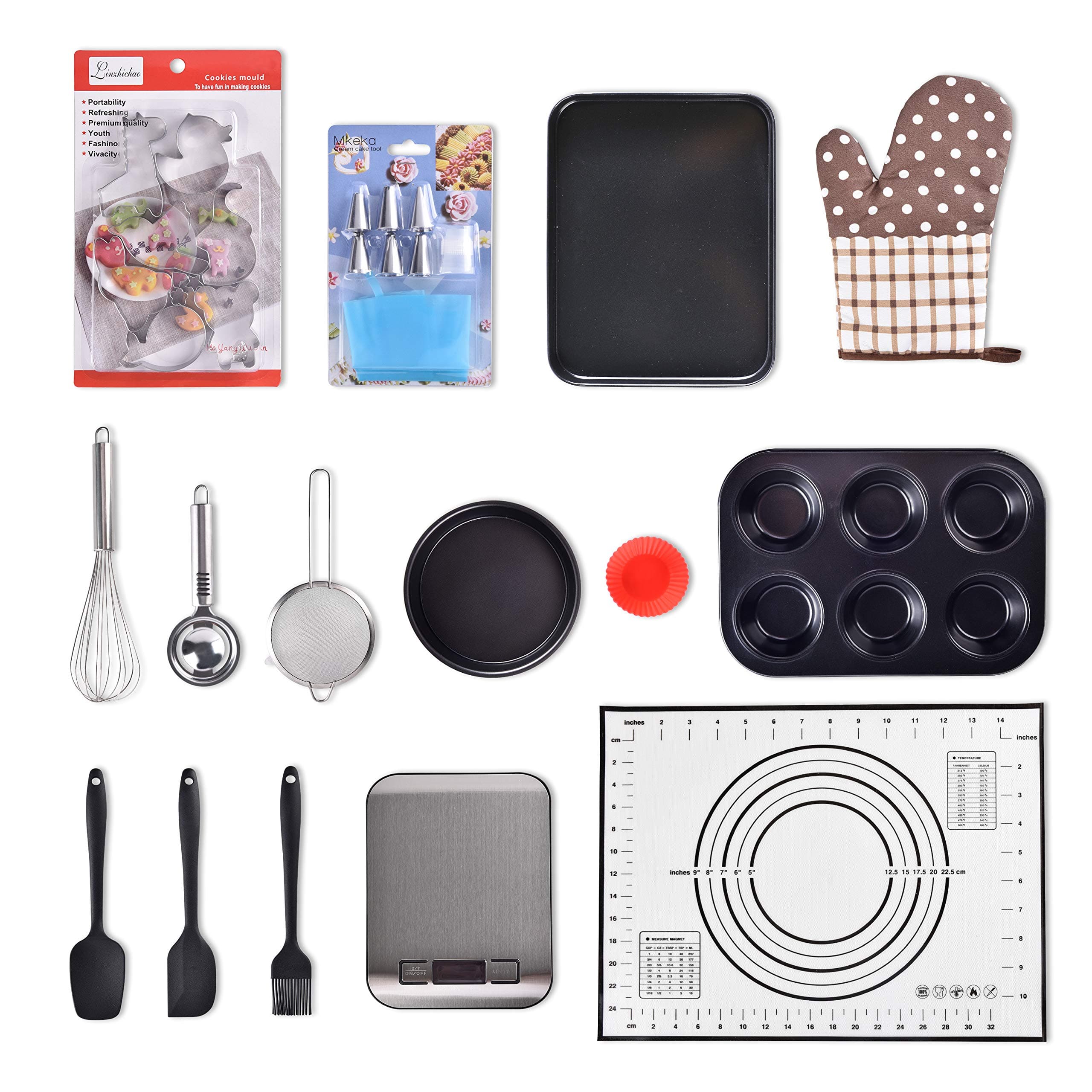 Kuty 40+ Piece Baking Set, for Beginners, Adults; Suitable baking Accessories & Tools, Gifts for women or teens
