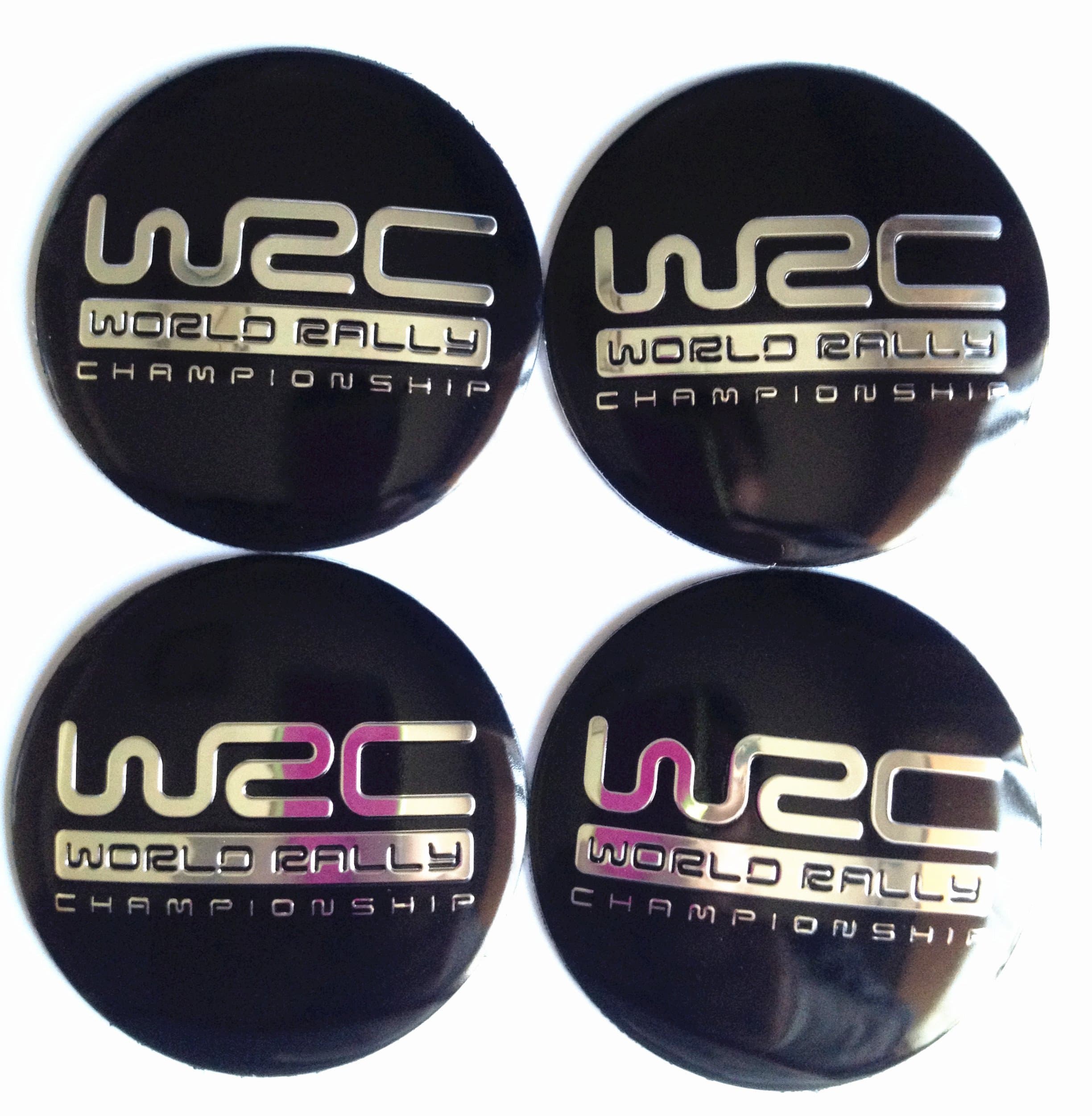 WRC 4 New Black 55 MM Wheel Center Cap Emblems Sticker Decal
