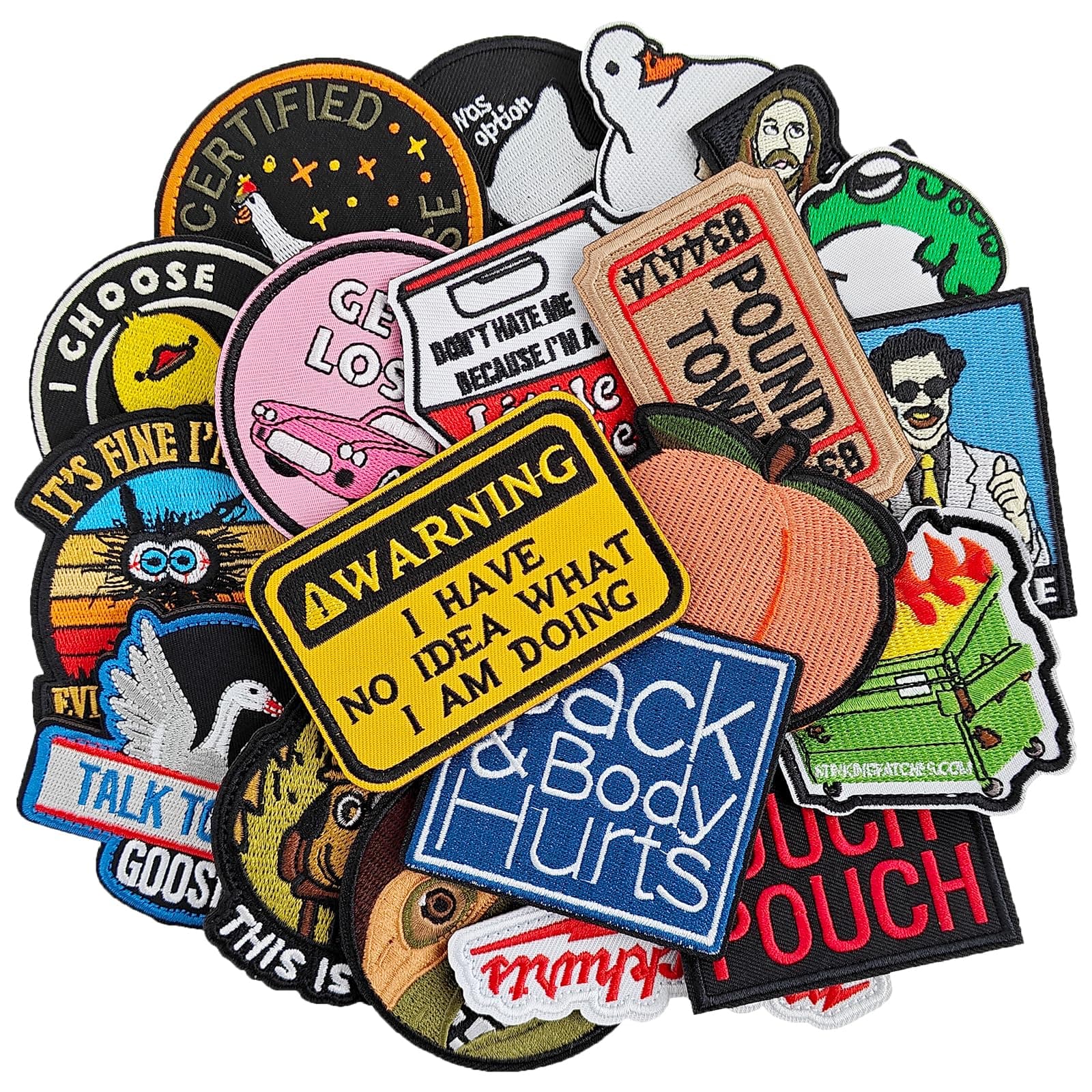 Funny Tactical Morale Patches Pack, Embroidered Hook&Loop Patches Set for Caps, Bags, Backpacks, Uniform, Vest and Tactical Gears