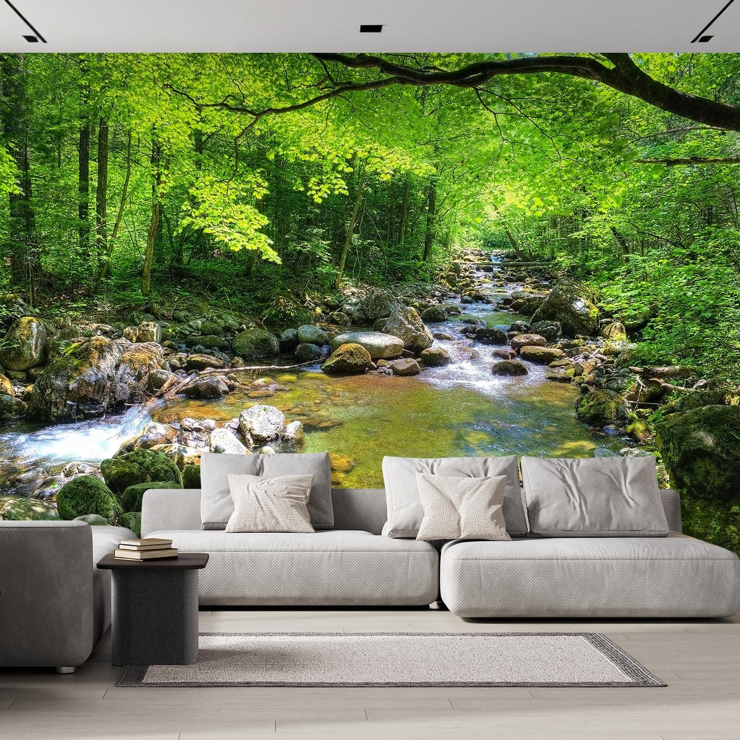 wall26 - Fall Forest Stream Smolny in Russian Primorye Reserve - Removable Wall Mural Self-Adhesive Large Wallpaper - 100x144 inches