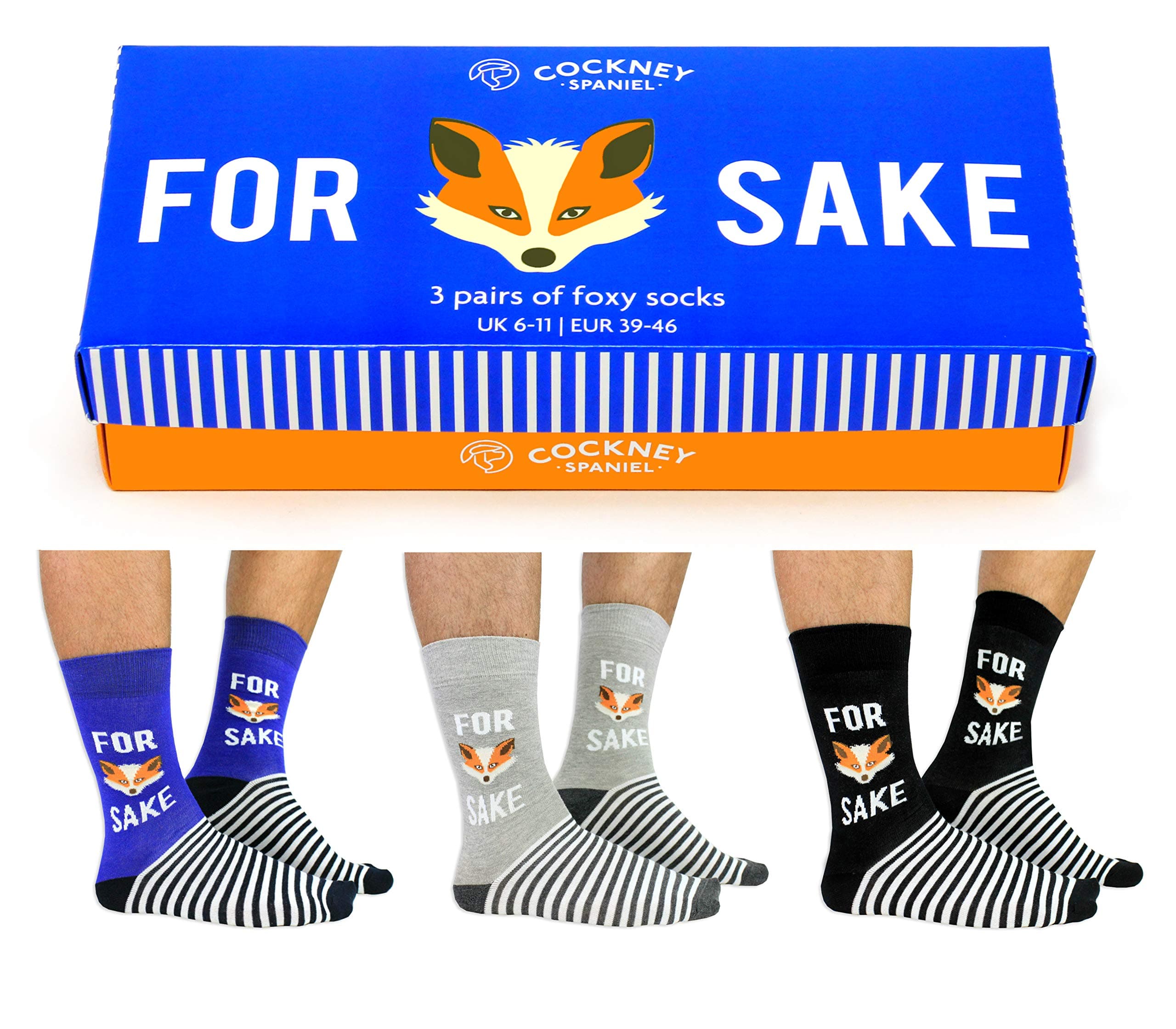 Cockney Spaniel Men's for Fox Sake Sock Gift, Multi, One Size