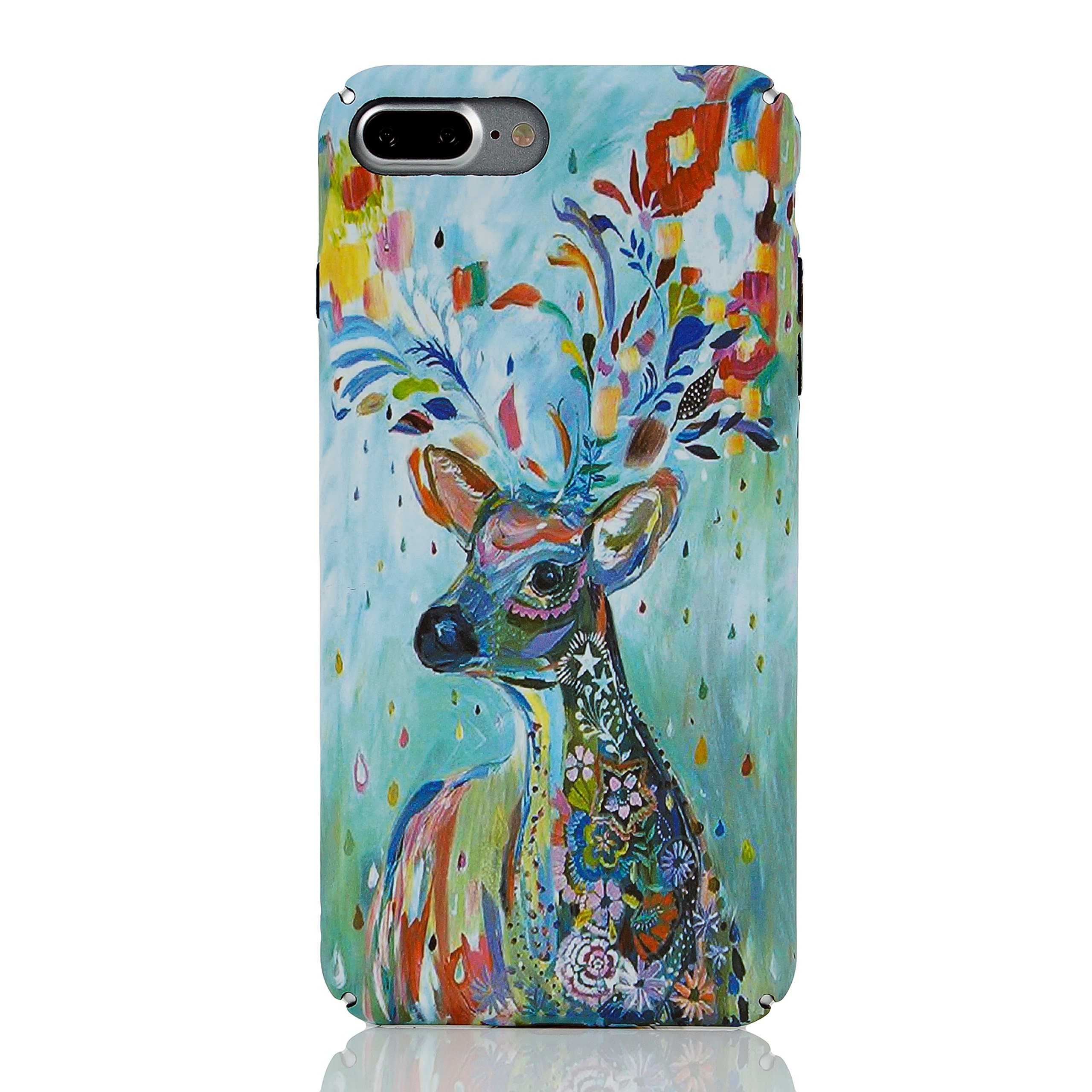 iPhone 7 Plus Glow in The Dark Case Snap On Slim Fit Shell Luminous Back Cover for iPhone 7 5.5-inch (Colorful Deer)