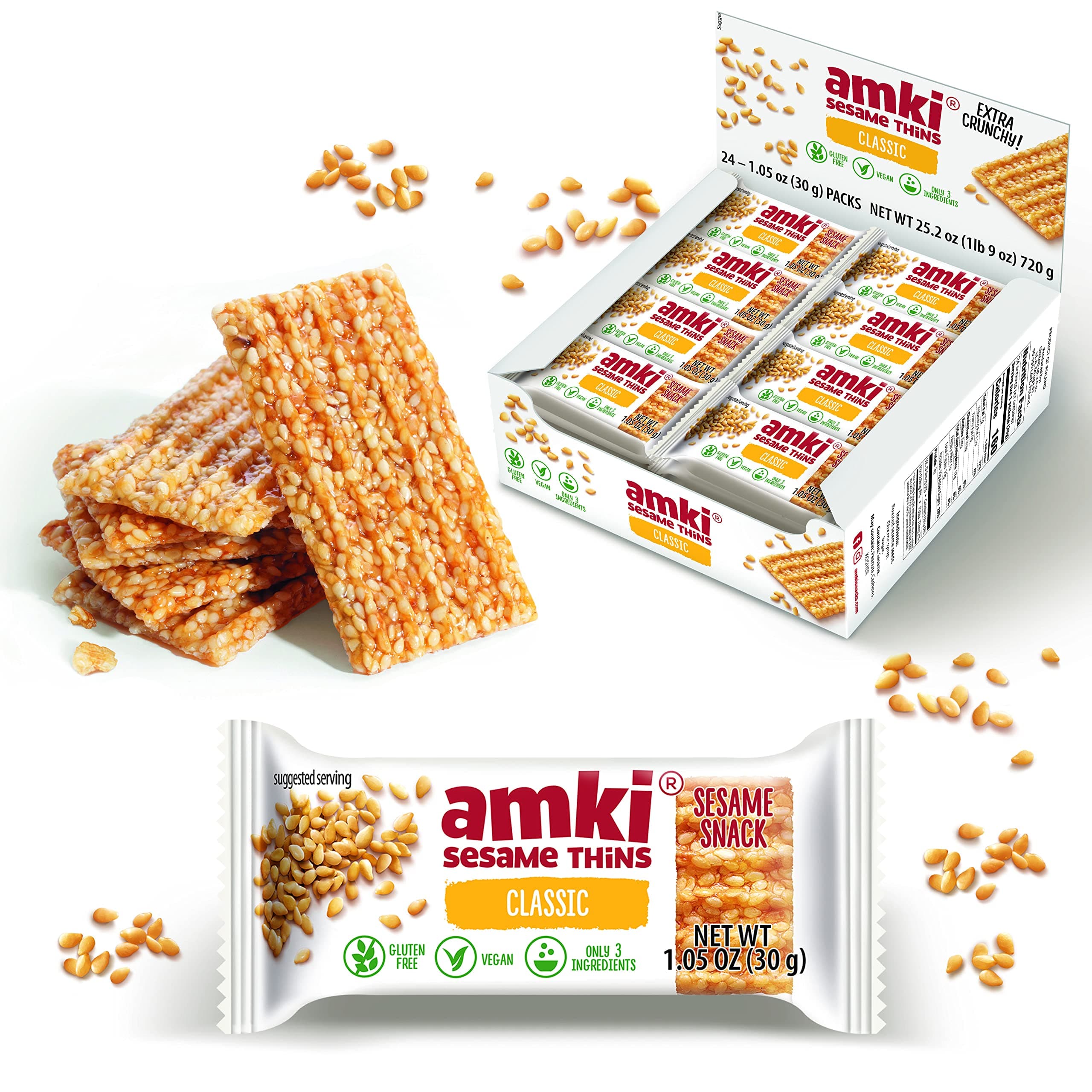 Amki Original Sesame Snaps,36 Ct