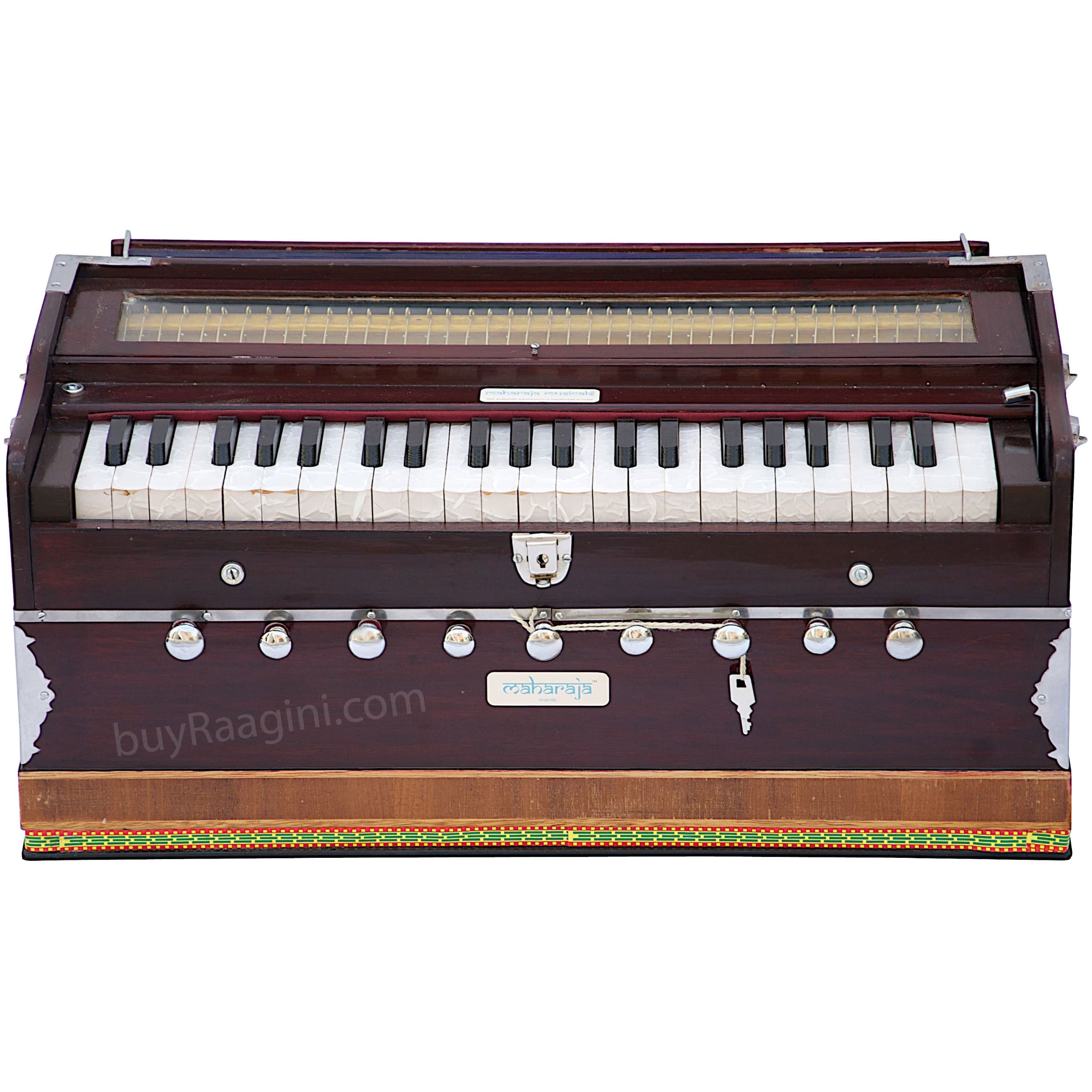 Harmonium - 9 Stop - Sangeeta - 3 1/2 Octave - Coupler Function, Book, Bag - Tuned To A440 - Mahogany Color (PDI-DC)