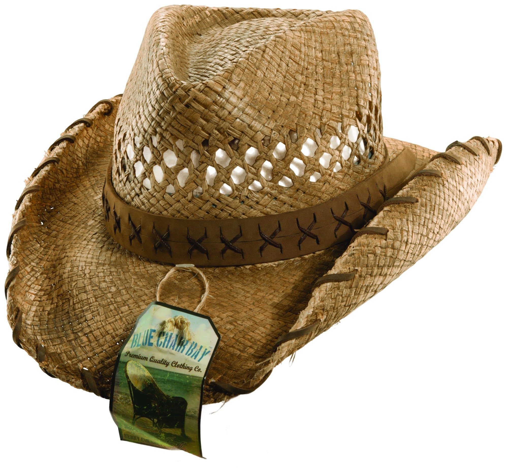 Blue Chair Bay Raffia Shapeable Outback with X Stitch