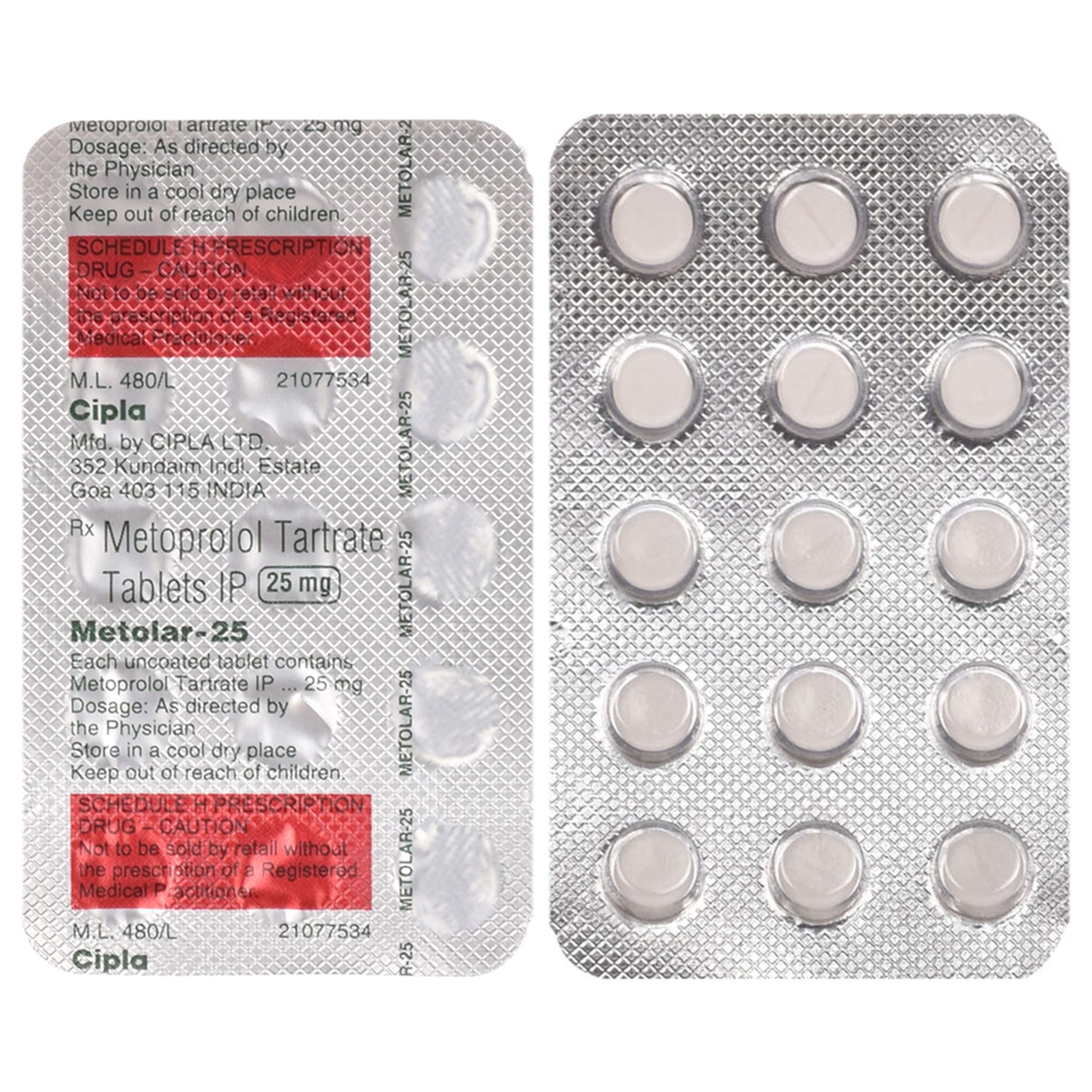 Metolar-25 - Strip of 15 Tablets