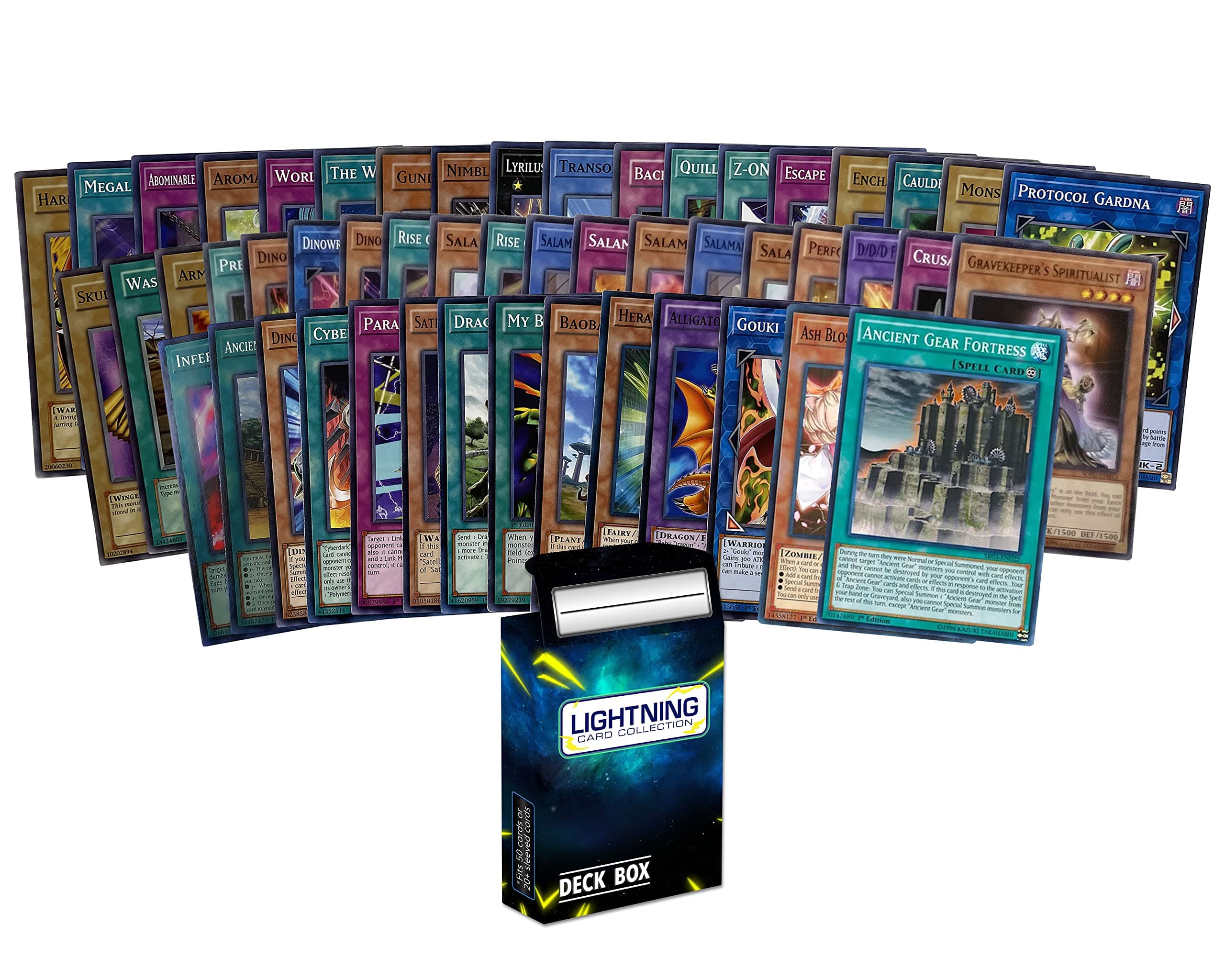 Lightning Card Collection 50 Yugioh Cards Bundle Plus 1 LCC Box
