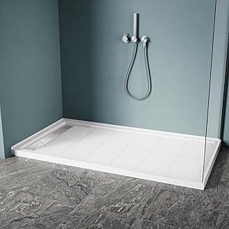ELEGANT 60'' L x 32'' W x 4'' H Shower Base Pan, Left Drain, Non-Slip Single Threshold Shower Pan, Stainless Steel Shower Drain Cover Included