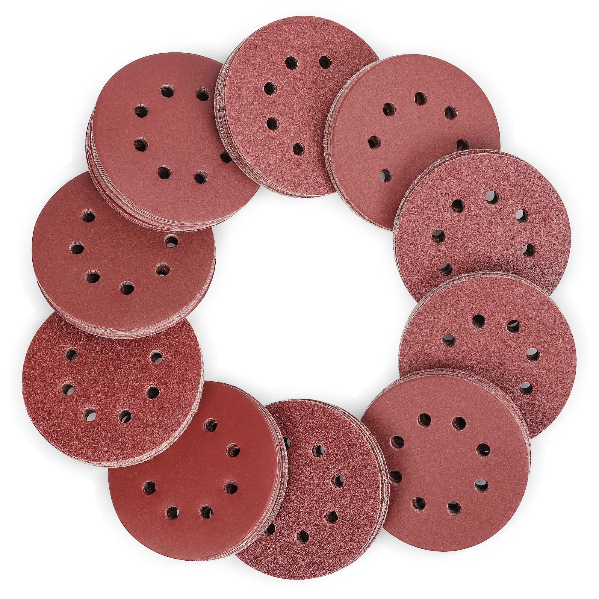 WORKPRO 150-piece Sanding Discs Set - 5-Inch 8-Hole Sandpaper 10 Grades Include 60, 80, 100, 120, 150,180, 240, 320, 400, 600 Grits for Random Orbital Sander(Not for Oscillating Tools or Mouse Sander)