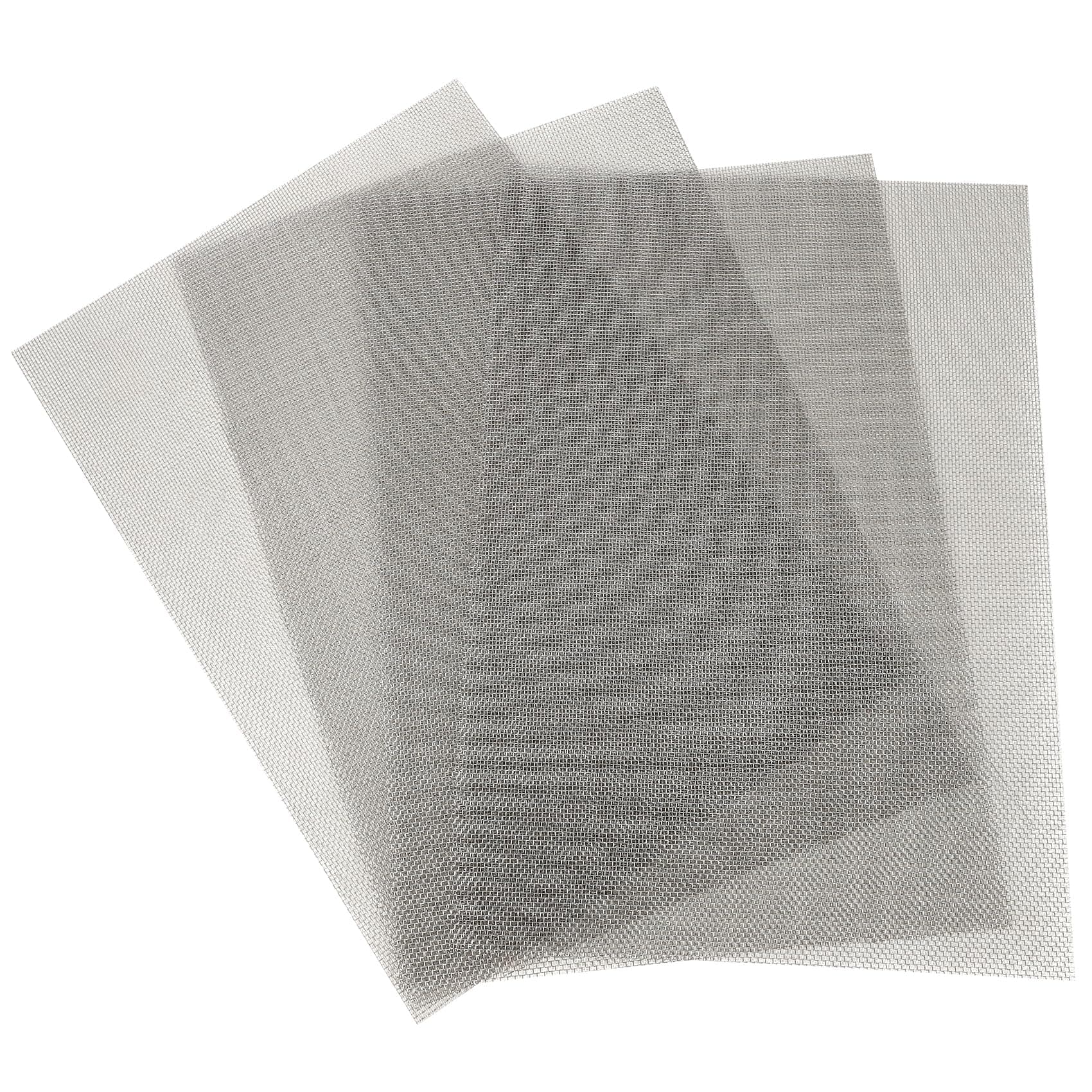 Wire Mesh Stainless Steel Mesh 4 Pack 20 Mesh 11.8x8.2 Inch Chicken Wire Mesh Screen Metal Mesh Metal Screen Mesh Wire Fo R Diy No Rust Window Screen Patch Mend Vent Filters Craft Vent Screen(30x21cm)