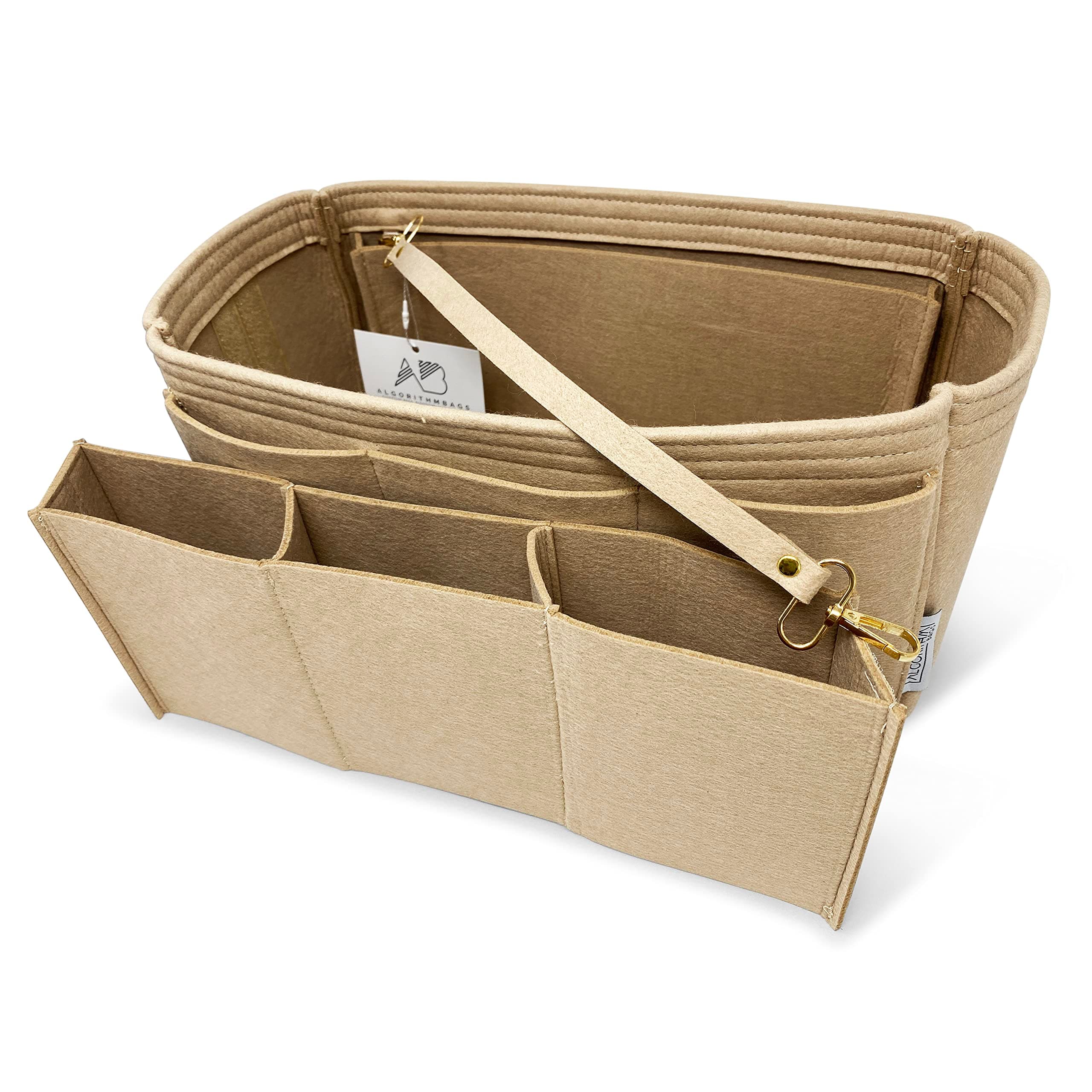 AlgorithmBags design for LV Neverfull NF MM Luxury Purse Organizer Insert Shaper Liner Divider, Beige